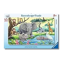Ravensburger – Puzzle Bambini 3 Anni Gli Animali Dell’africa | Puzzle 15 Pezzi Bambini | Frame Puzzle 25×14,50cm | Giochi Bambini 3 Anni | Regalo Bambina 3 Anni | Giochi Gli Animali Dell’africa