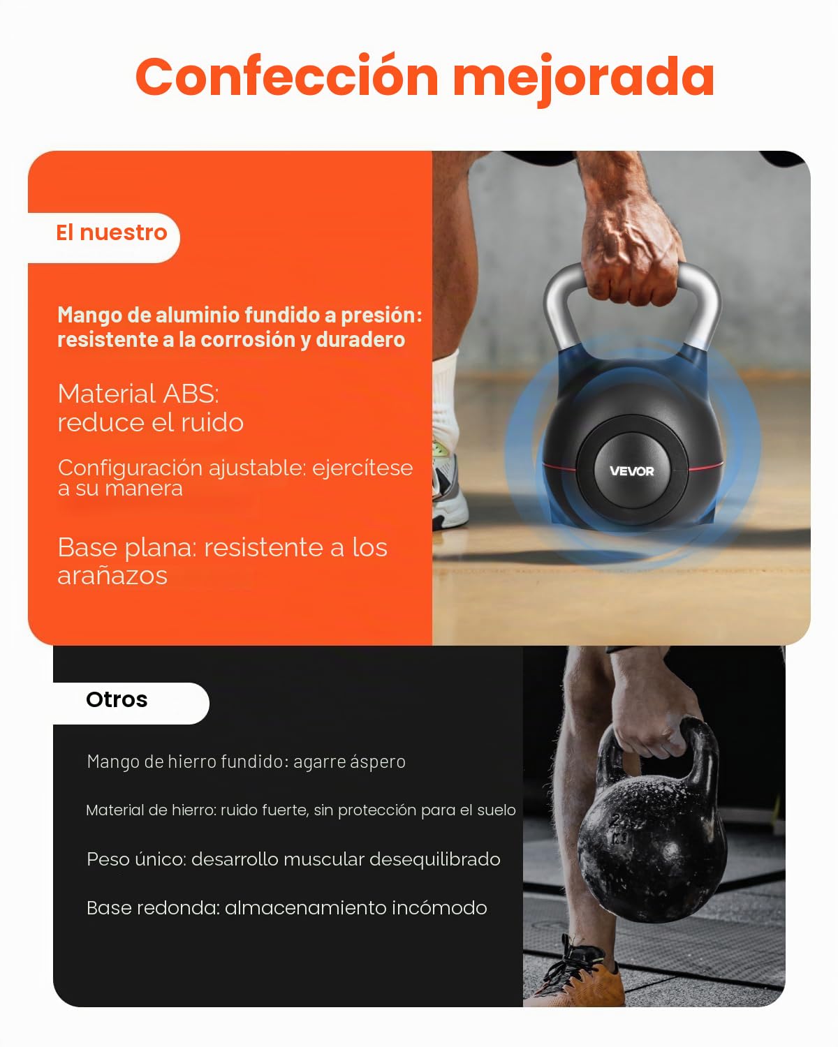VEVOR Pesa rusa ajustable con 7 niveles de peso, aluminio fundido a presión y material ABS, para entrenamiento de fuerza de agarre, entrenamiento de cuerpo completo y entrenamiento cruzado