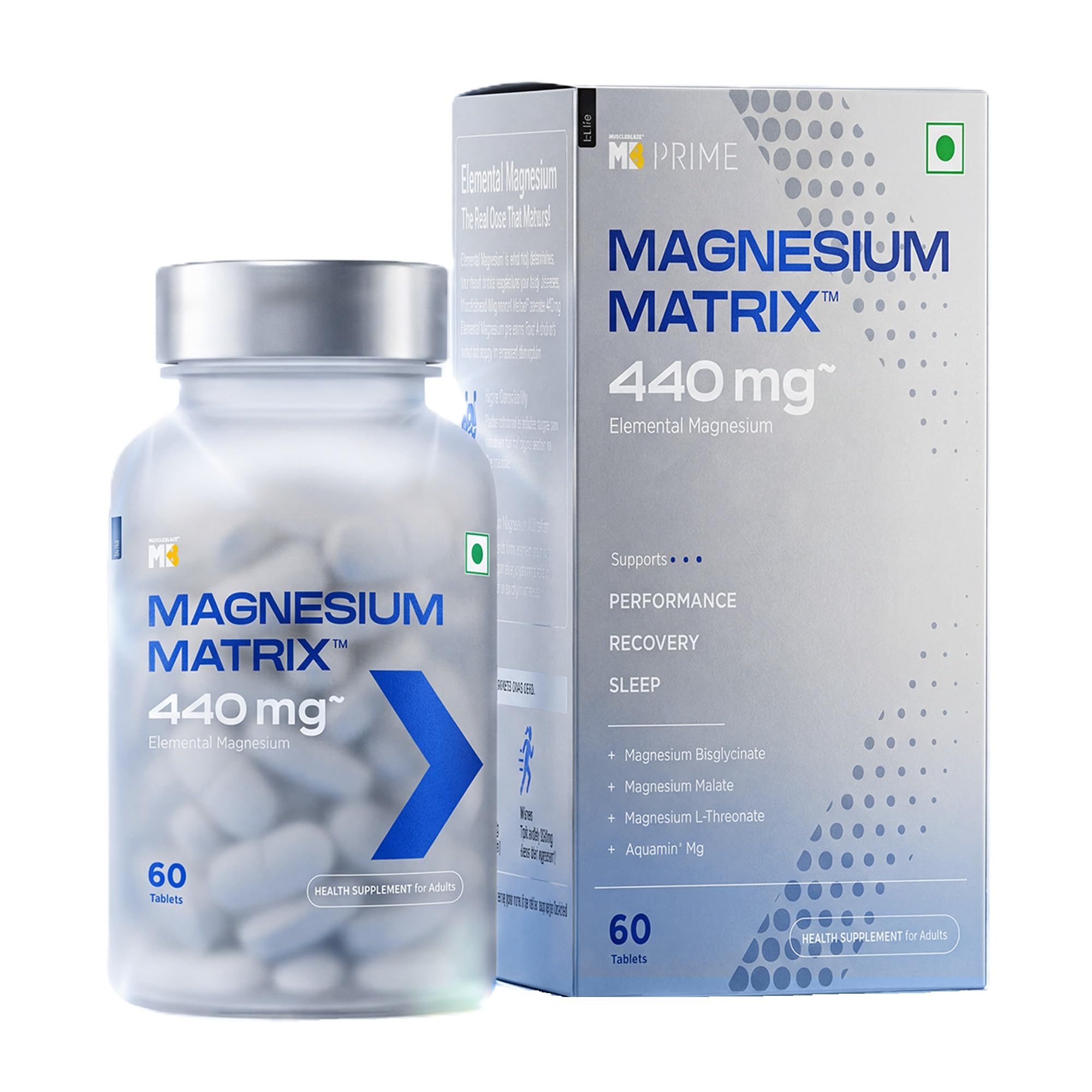 MuscleBlaze Magnesium Matrix, 60 Tablets, 440 mg - Image 1