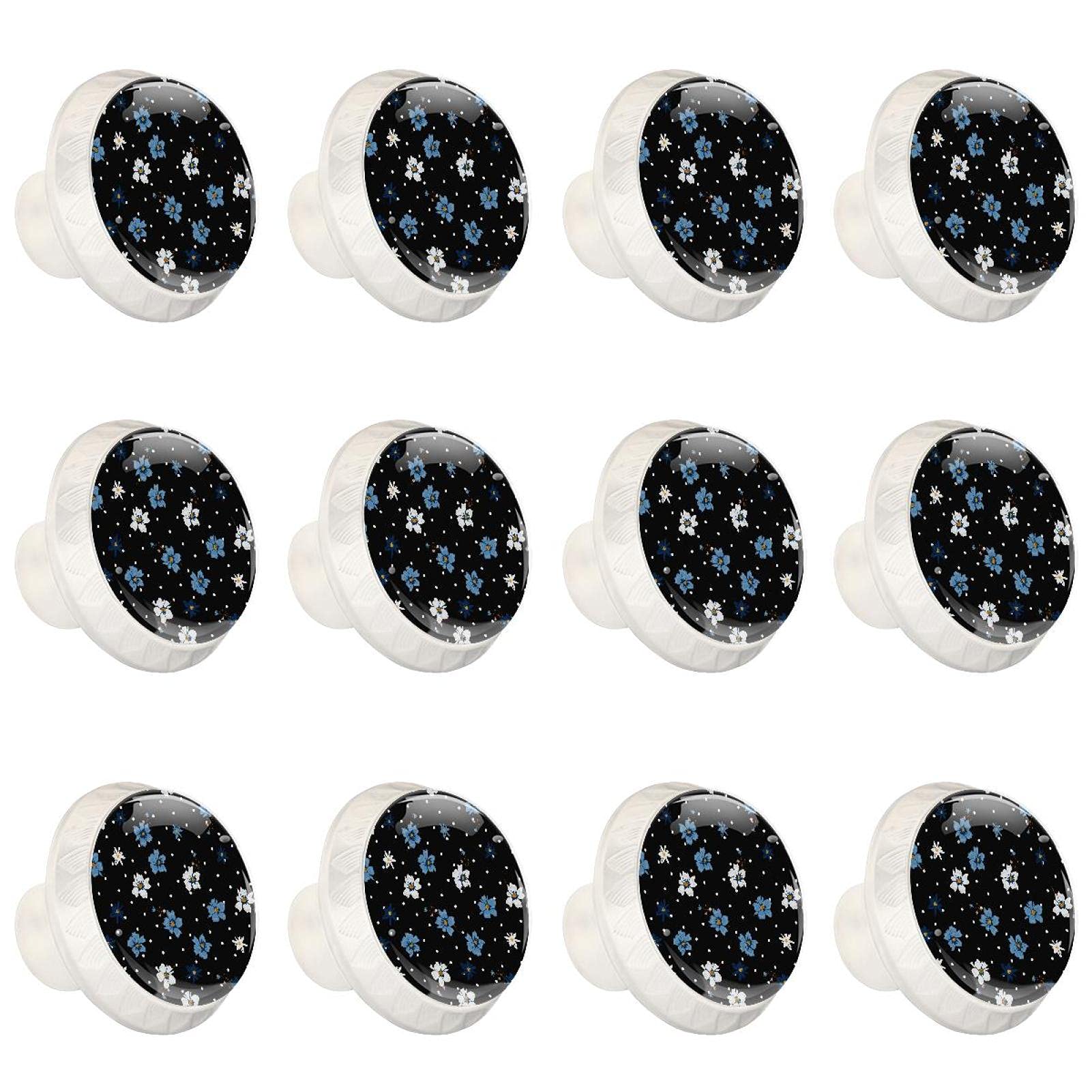 Boutons décoratifs fleur sauvage pour commode et placard style maison de campagne lot de 12
