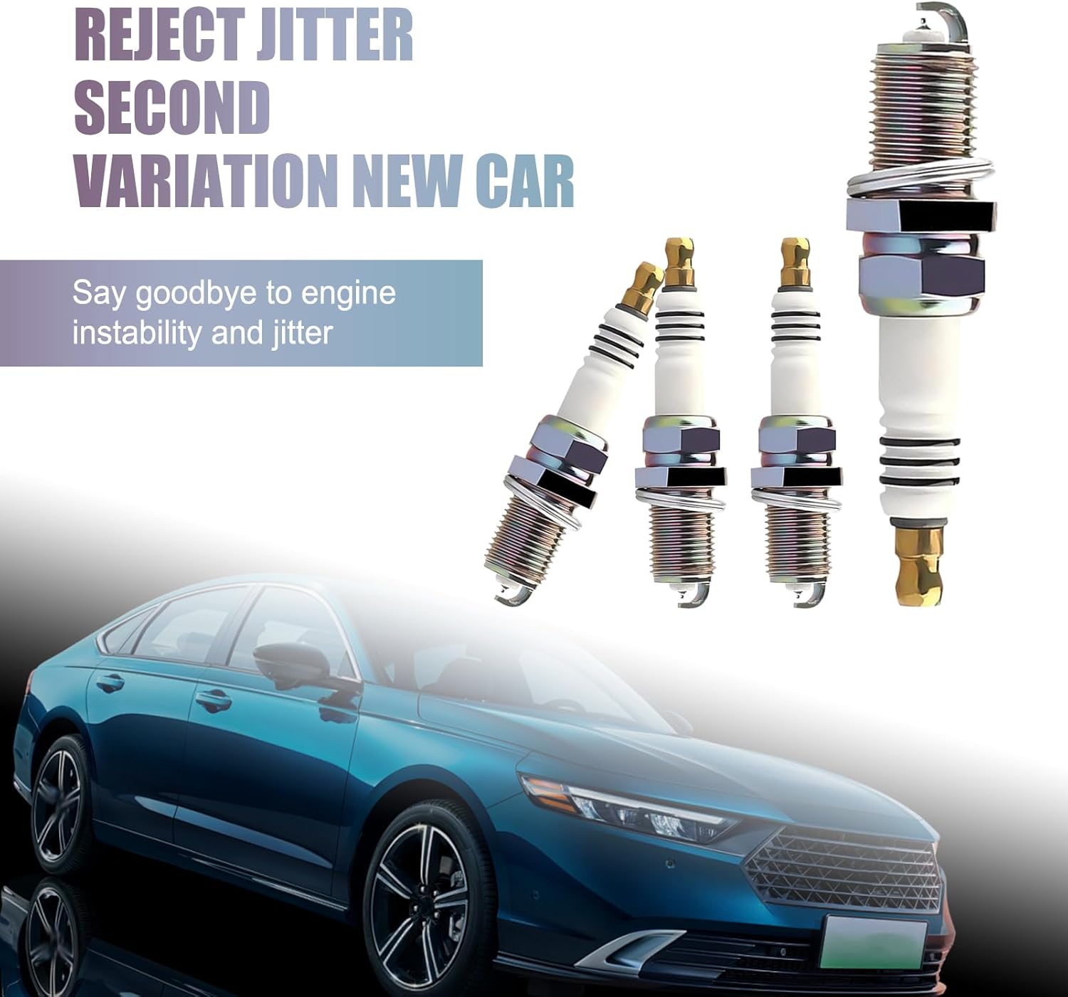 4PCS Car Spark Plugs, Iridium Car Ignition Plugs Designed for 5464 BKR5EIX-11, Vehicle Ignition System Upgrade Replacement Parts, Compatible with Honda, Lexus (Silver)