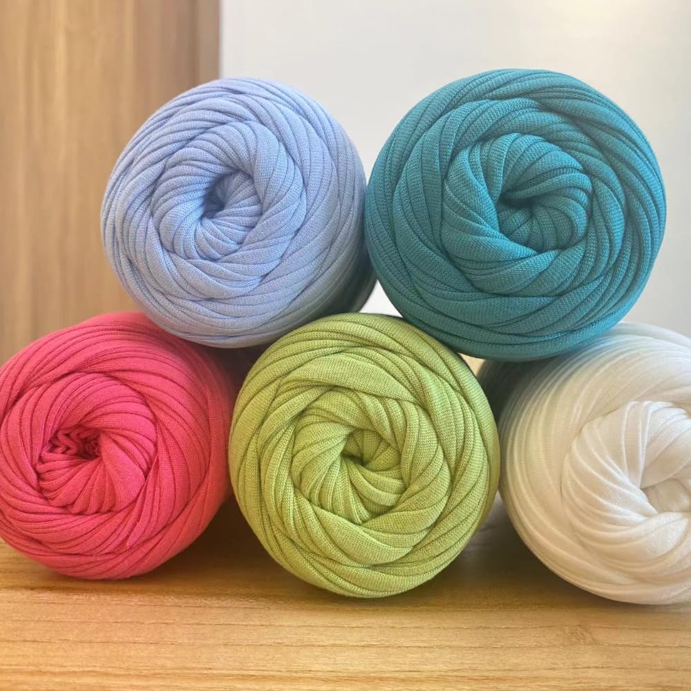 Lot De 3 Pelotes Fil T-shirt Extra épais – 600 G Total, Pour Crochet De Paniers, Sacs, Coussins… Couleur Rotin Jaune - 3