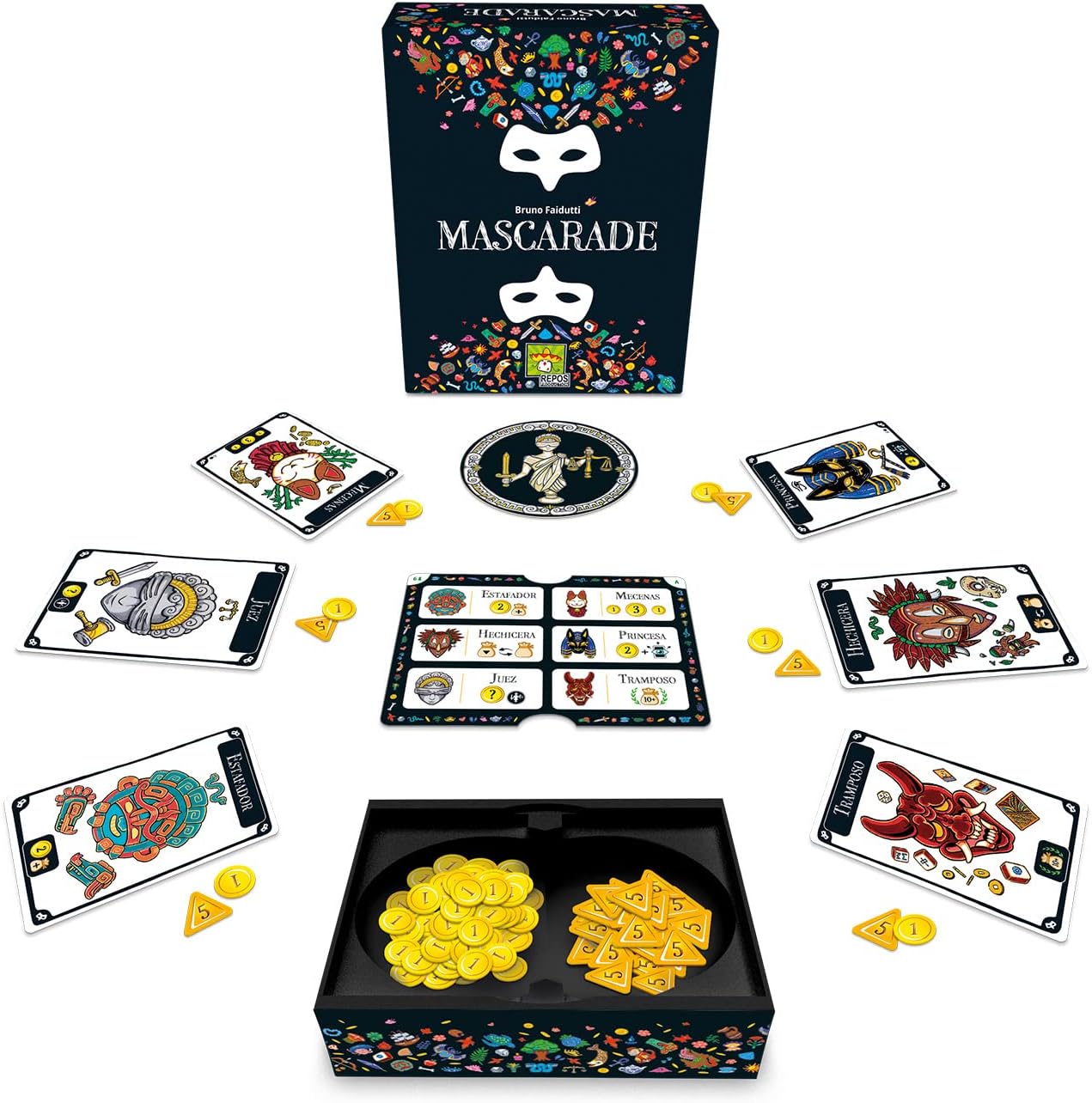 Repos Production - Mascarade New Edition Spanish Card Games (REMAS01) from 10 years and up.