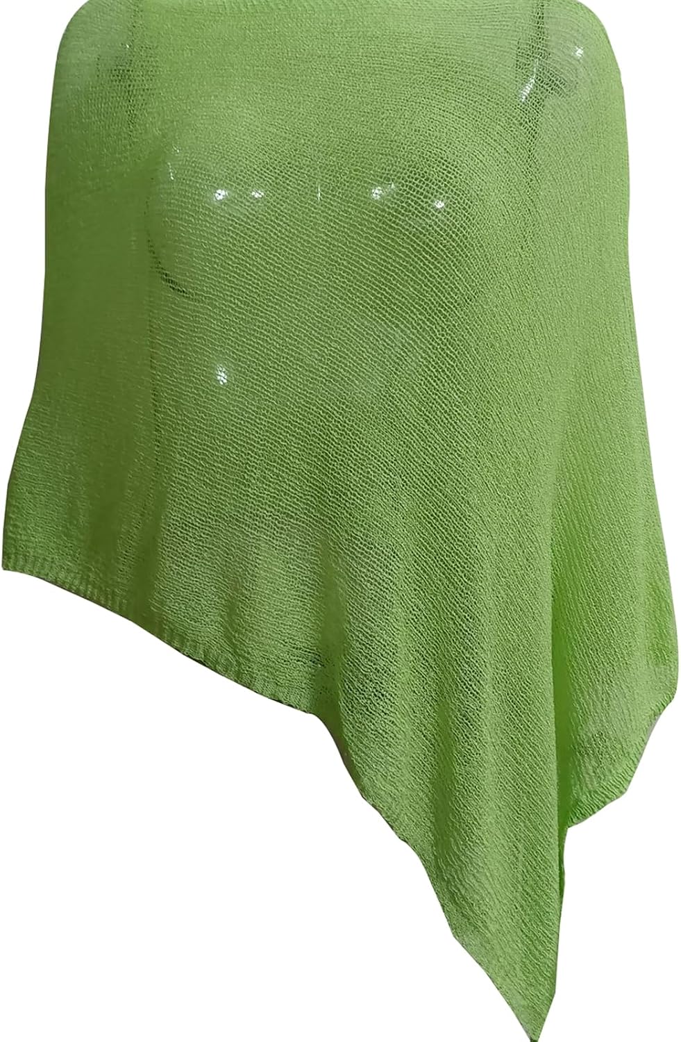 Women’s Sheer Mesh Poncho Shrug Knit See-Through Shawl Wrap Irregular Top Dress Cover Up