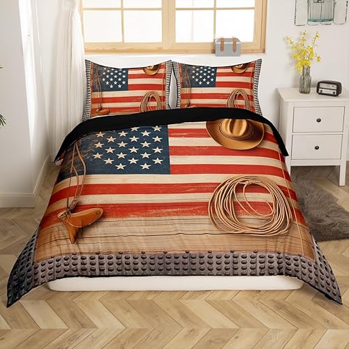 Miniatura 3 de Erosebridal Juego de ropa de cama occidental con diseño de látigo de caballo y látigo de caballo, regalos para mujeres, funda de edredón retro con