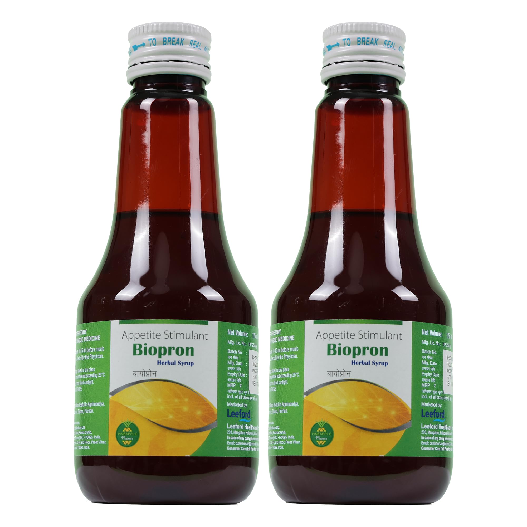 Buy Leeford Biopron Herbal Appetite Booster Syrup | Pineapple 