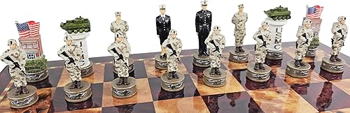 Miniatura 5 de US Military - Juego de ajedrez de 16 piezas para hombre, marines de la Fuerza Aérea de la Armada del Ejército