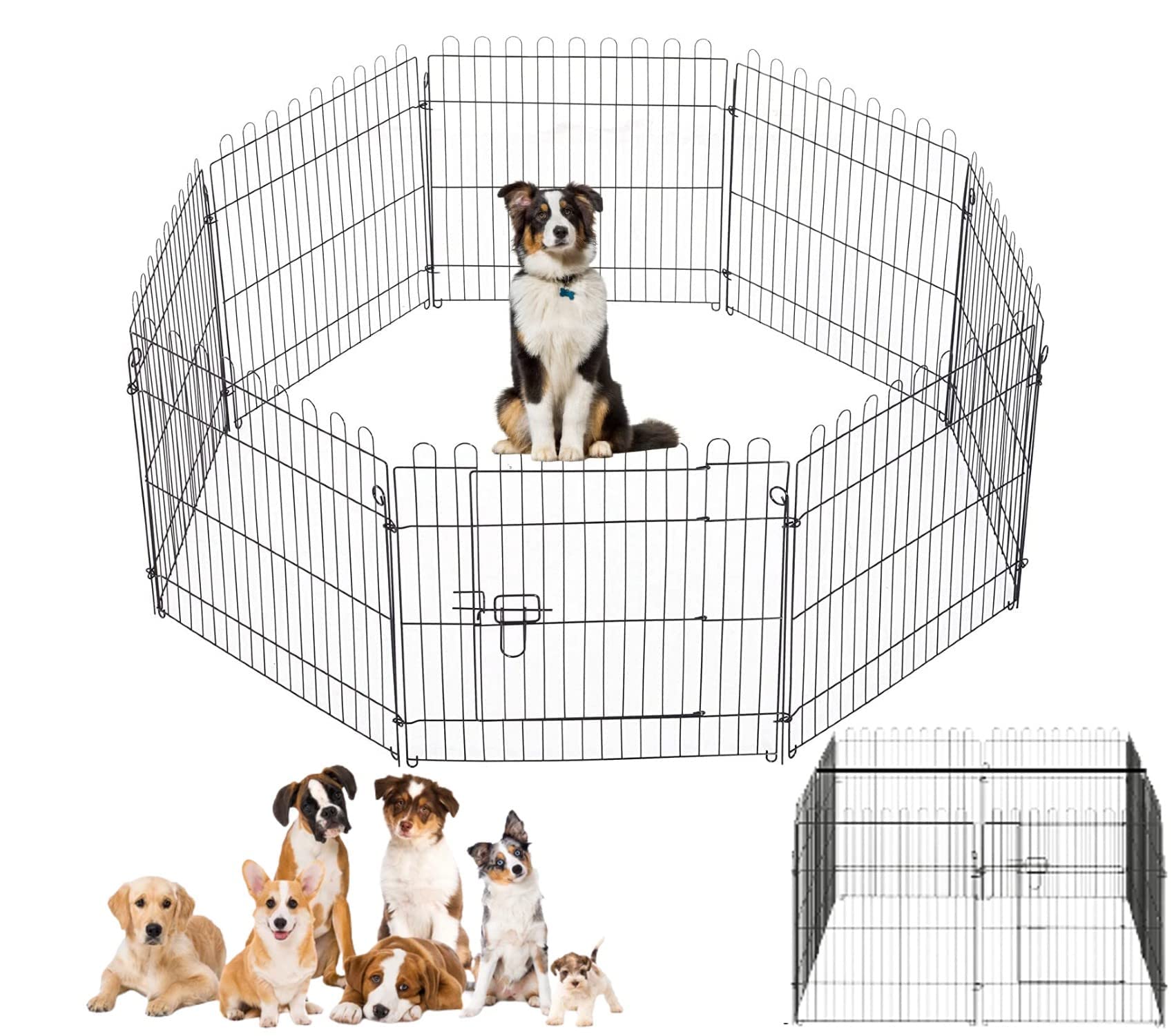 Despacito Dog Fence 6 Panel Foldable Metal Pet Exercise Fence with Gate - 60 * 60 * 33 inch inch Playpen Suitable for Rabbit, Cats & Small Breeds Upto 23Inch Tall (B09DKKSWNR) Amazon Price History, Amazon Price Tracker