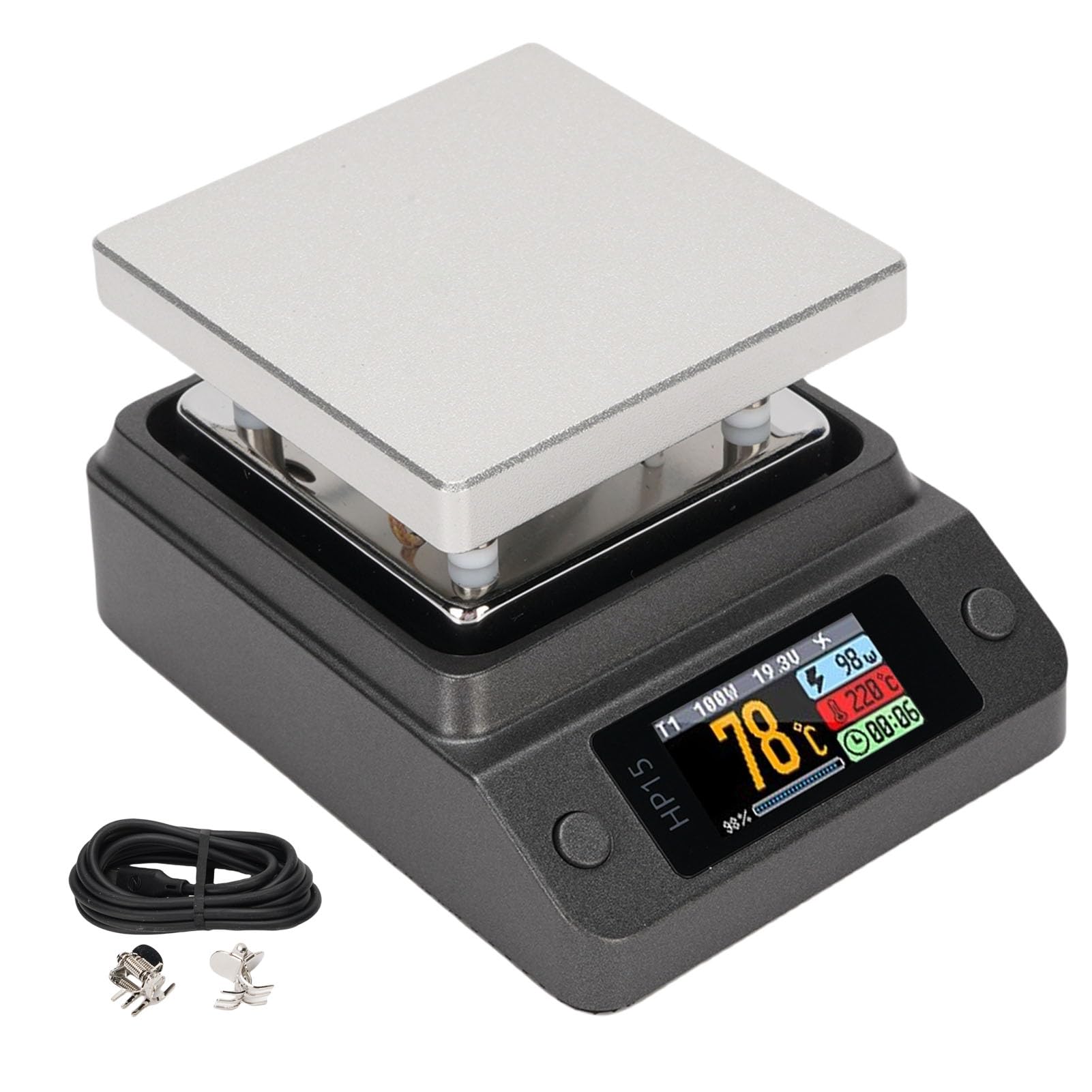 Alomejor Estación de Precalentamiento de Soldadura con Precalentamiento Pantalla LCD Fácil de Usar Placa Calefactora de 80-350 °C para Retrabajo de LED SMD BGA con Opciones de Personalización