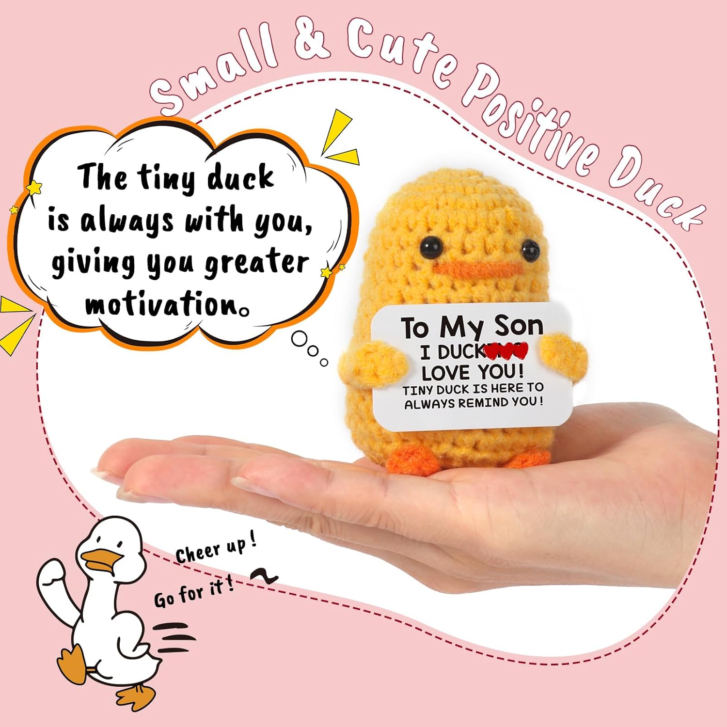 MBL Gifts for Son Birthday from Mom - Easter Graduation Funny Cute Crochet Duck to My College Teen Son from Mother Dad, I Duck Love You - Image 2