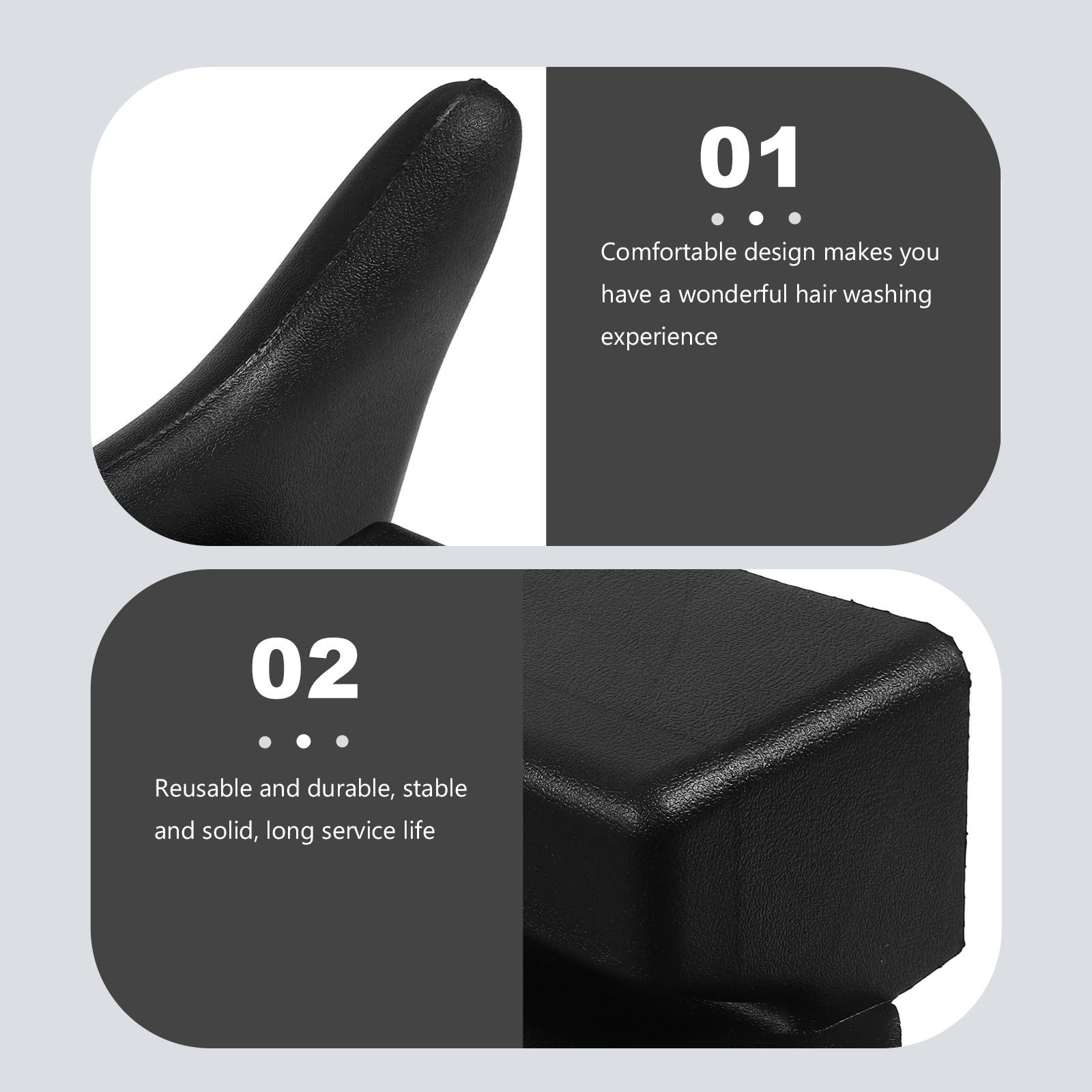 Operitacx Cojín Cómodo de Goma Antideslizante para Salón de Belleza y Peluquería Almohada Negro para Lavado de Cabello y Descanso del Cuello para Cuenco de Champú