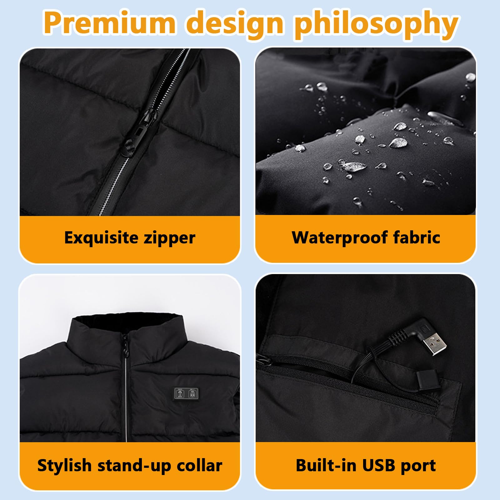 SNZ Beheizbare Weste für Damen Herren, USB Beheizte Weste mit Akku, Heizjacke für Outdoor, Arbeit, Bergsteigen, Jagd