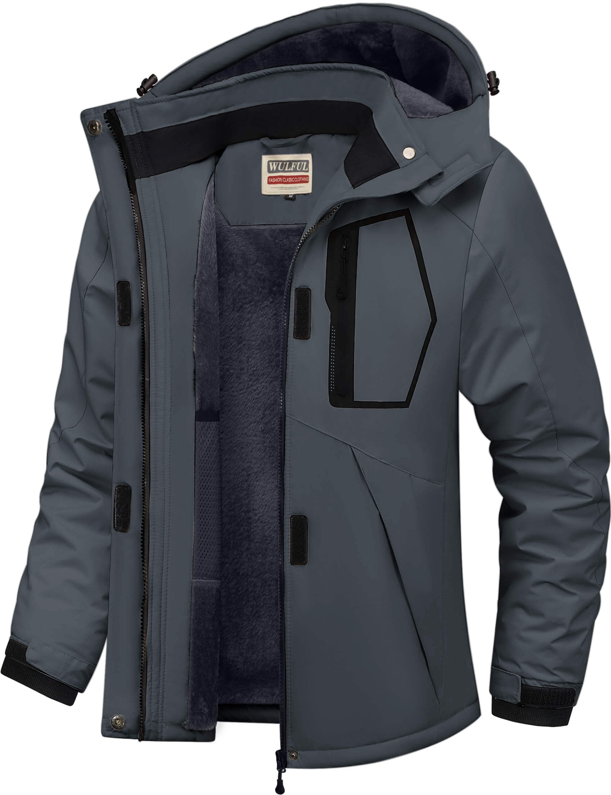 WULFUL Women’s Waterproof Snow Ski Jacket Mountain Windproof Winter Coat with Detachable Hood