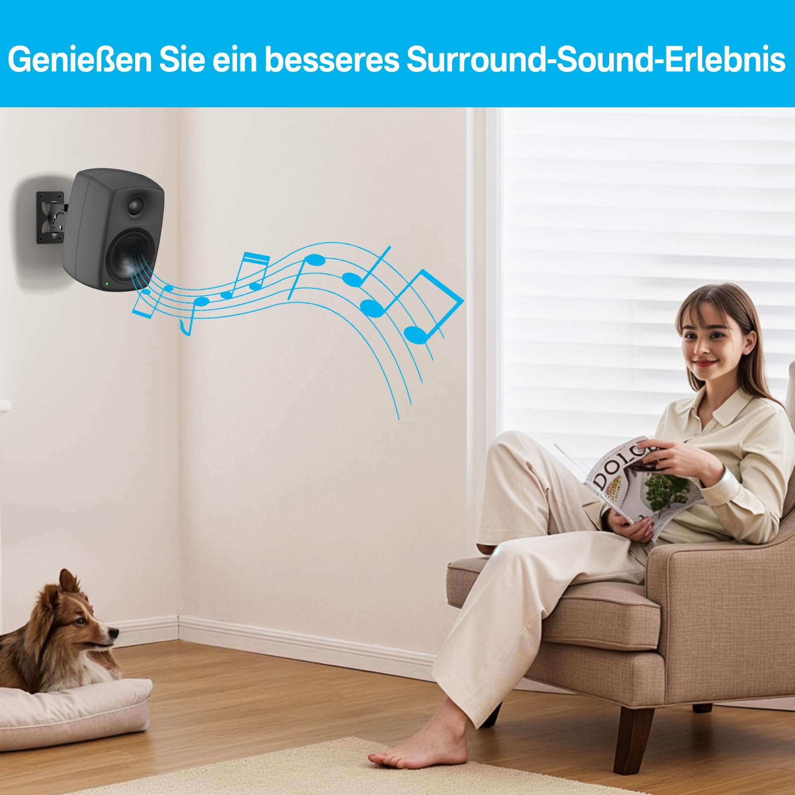 Support mural en métal pour haut-parleur Genelec G1 G2 G3 8010 8020 8030 8320 8330 - Support mural inclinable et pivotant - Support mural en acier robuste avec kit de fixation pour haut-parleur de