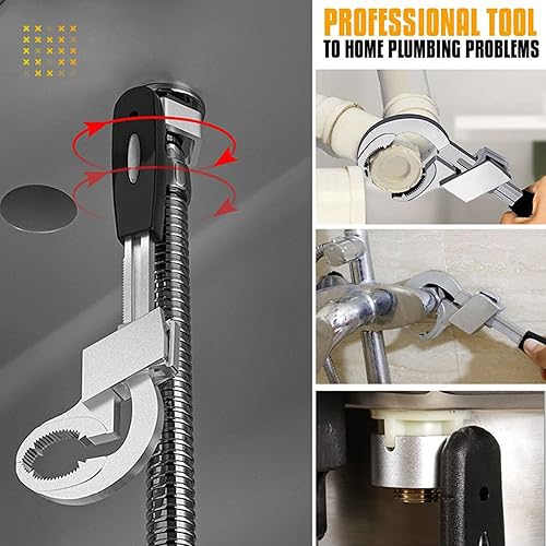 Miniatura 8 de Llave universal ajustable de doble extremo mejorada llave ajustable multifuncional para desmontaje y montaje de artículos sanitarios tubos de