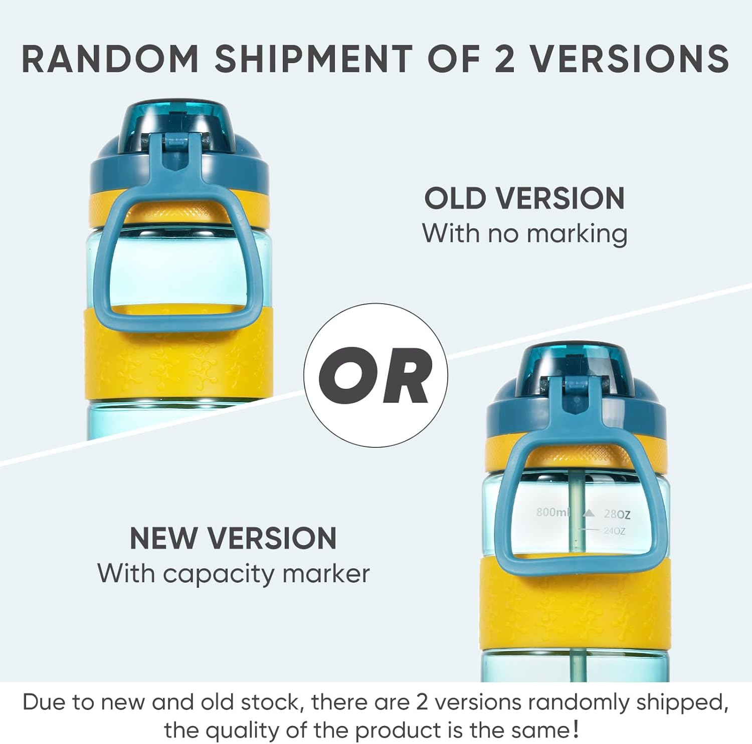 Kerilyn 28oz Clear Water Bottle with Straw, Flip Top Water Bottle with Carrying Loop, Leak-Proof Sports Water Bottle, BPA Free, for School, Travel, Outdoor, Blue - Image 8