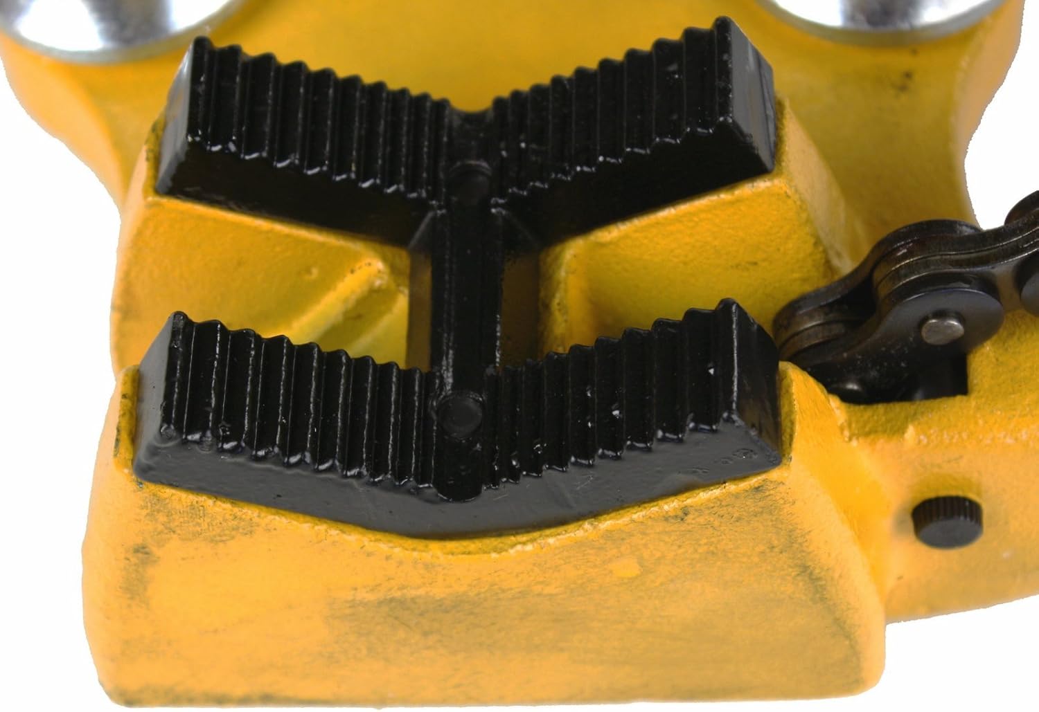 Close-up of a Chain Vise Jaw