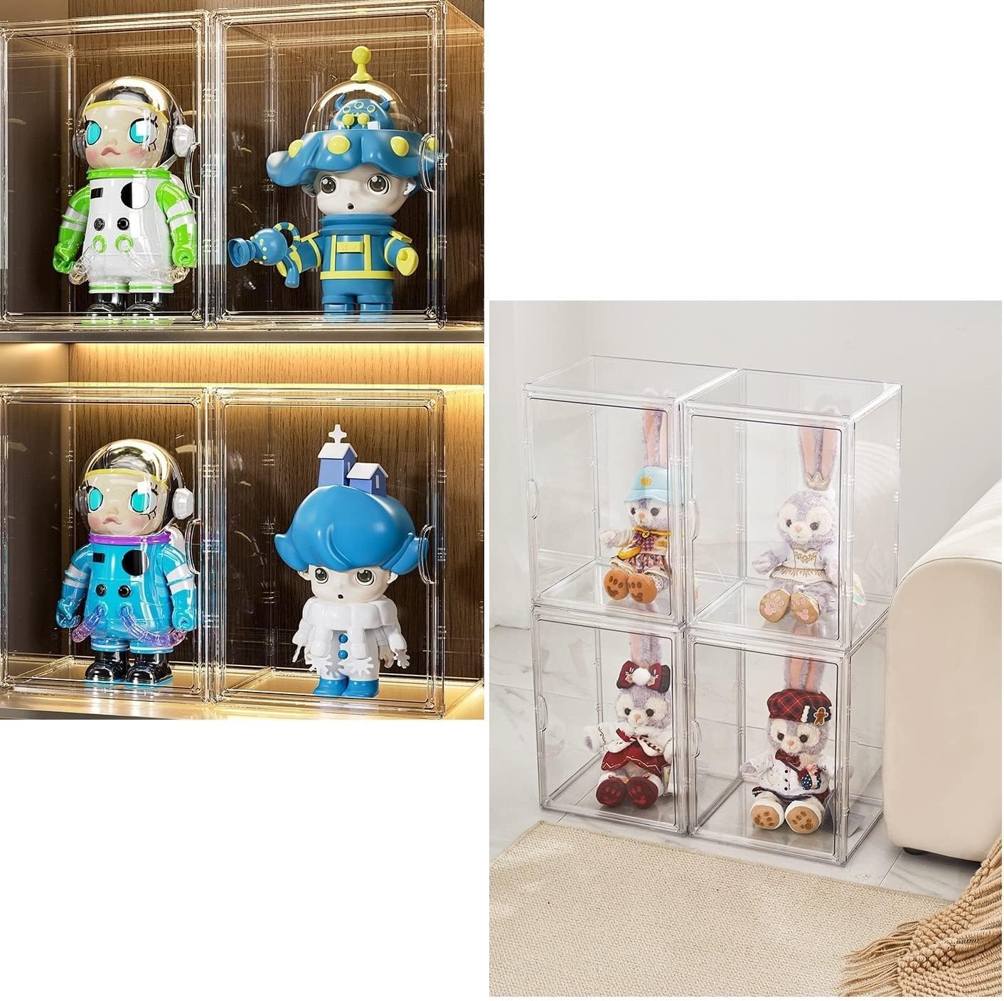 Dasellfa Acrylic Display Case, Stackable Storage Boxes, Display Cabinets with Magnetic Door - Image 4