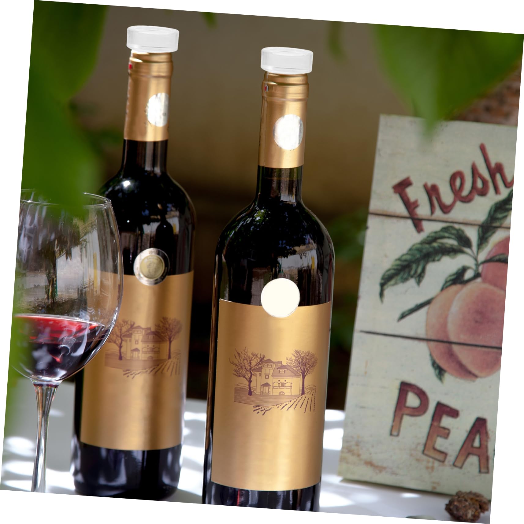 SOLUSTRE Tapón de Vino Reutilizables de Vidrio y Silicona, en T 10 Piezas