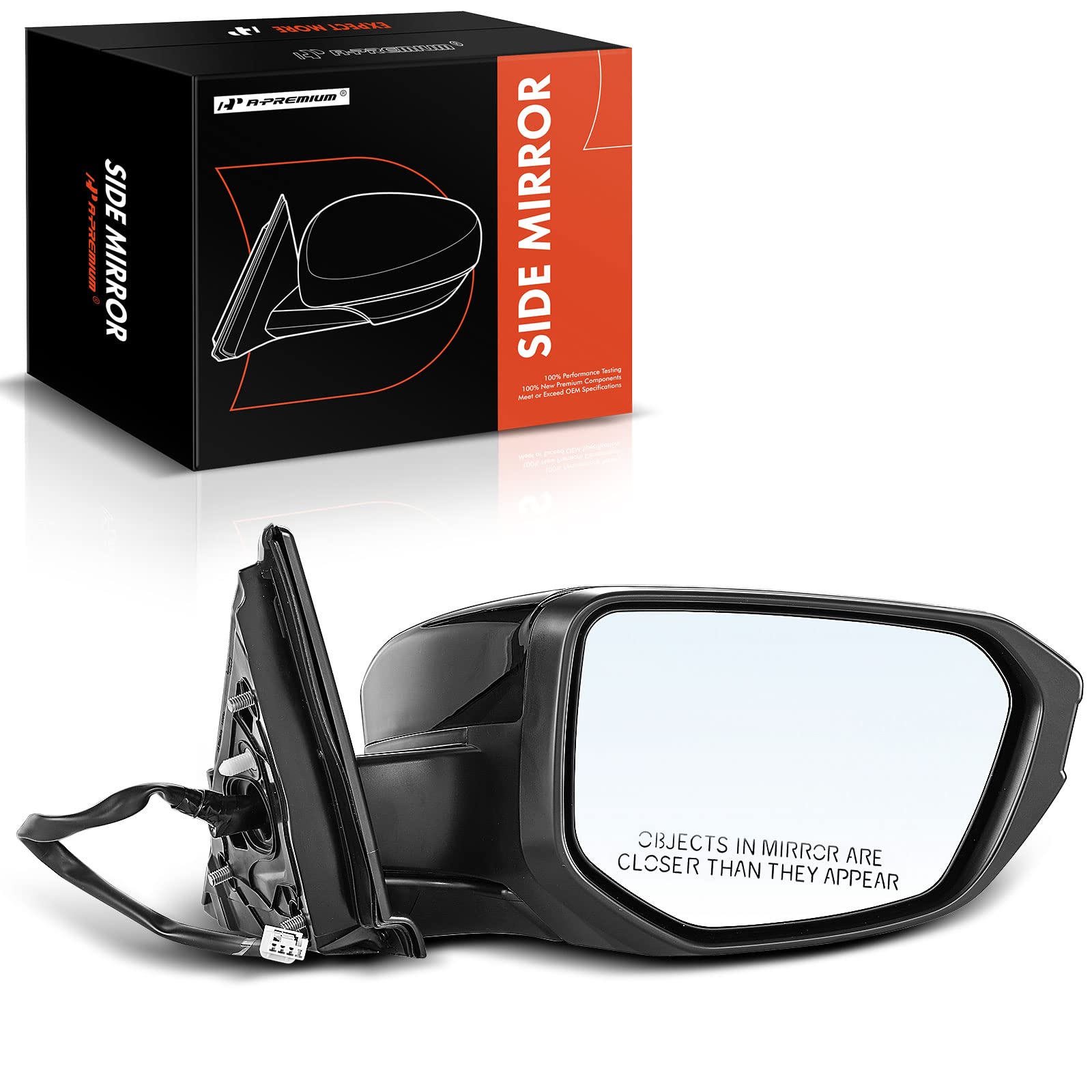 Photo 1 of A-Premium Passenger Side Power Door Mirror - Compatible with Honda Civic 2016 2017 2018 2019 2020 2021 - Non-Heated Manual Folding Black Outside Rear View Mirror - Replace# HO1321283