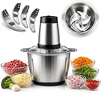 Processador Triturador de Alimentos Multifuncional 3 litros em Inox Elétrico Carne Legumes Vegetais Voltagem 110v 500w