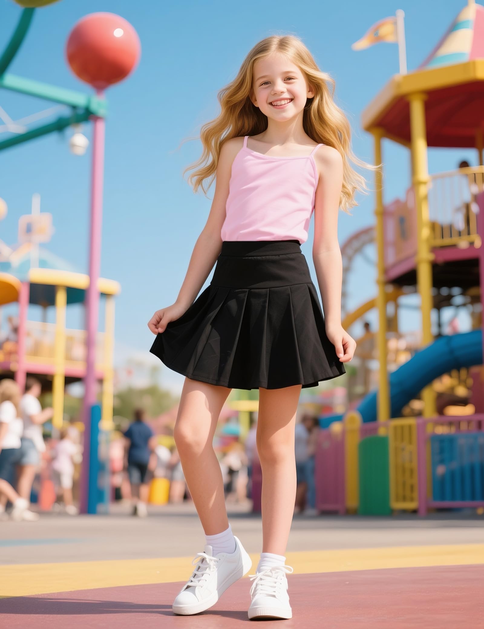 Auranso Confezione da 5 canottiere per bambine, in cotone, con spalline regolabili, senza maniche, canotte da ballo per ragazze