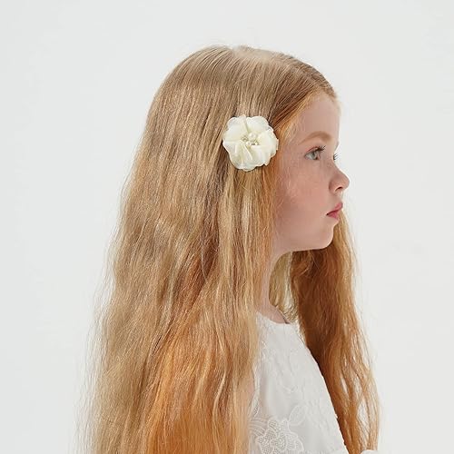 Miniatura 5 de Jollybows Juego de 20 pares de 40 piezas de 2 pulgadas de gasa con flores pequeñas para el cabello fino para niñas y niños pequeños