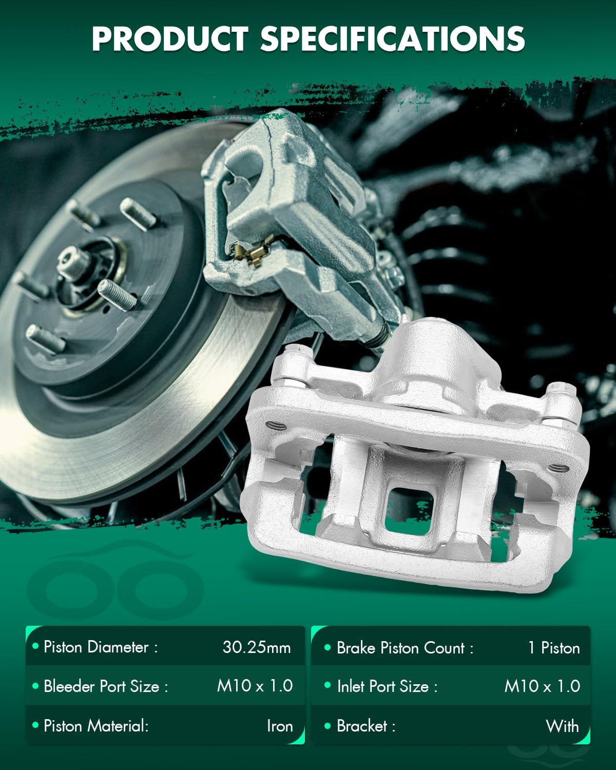 SCITOO Rear Left Brake Caliper With Bracket 19B6283 Compatible For Kia Soul 2010-2013