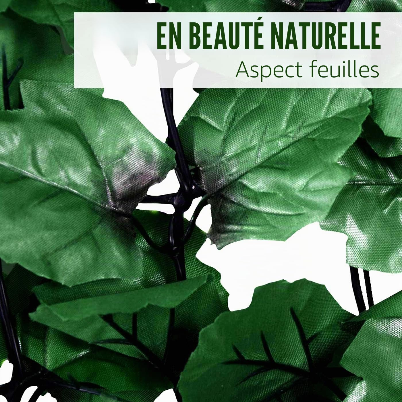 Mendler Pare-Vue Balcon Feuilles foncés, clôture - 300x150cm