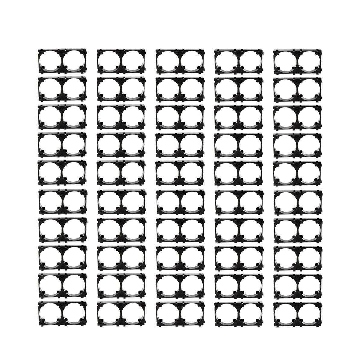 50PCS 32650 1x2Battery Holder Anti Vibration Cell Bracket for 32650 Battery Pack Black-image-46