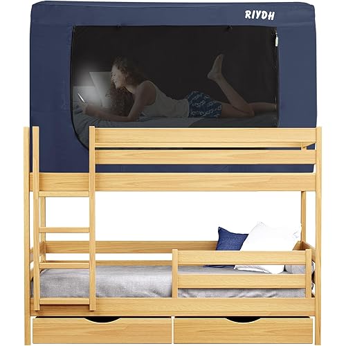 Bed Tent Bunk Twin Bed Canopy Tents - Portable Dream Tent for Kids and Adult Indoor Sleeping Tents 93% Blackout with 3 Doors Breathable Big Space