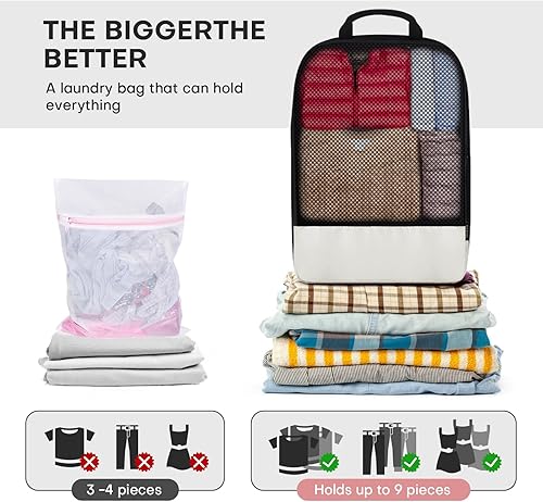 Miniatura 4 de Juego de 4 cubos de embalaje de compresión para viajes, bolsas organizadoras de embalaje ligeras para llevar y ahorrar espacio, cubos esenciales