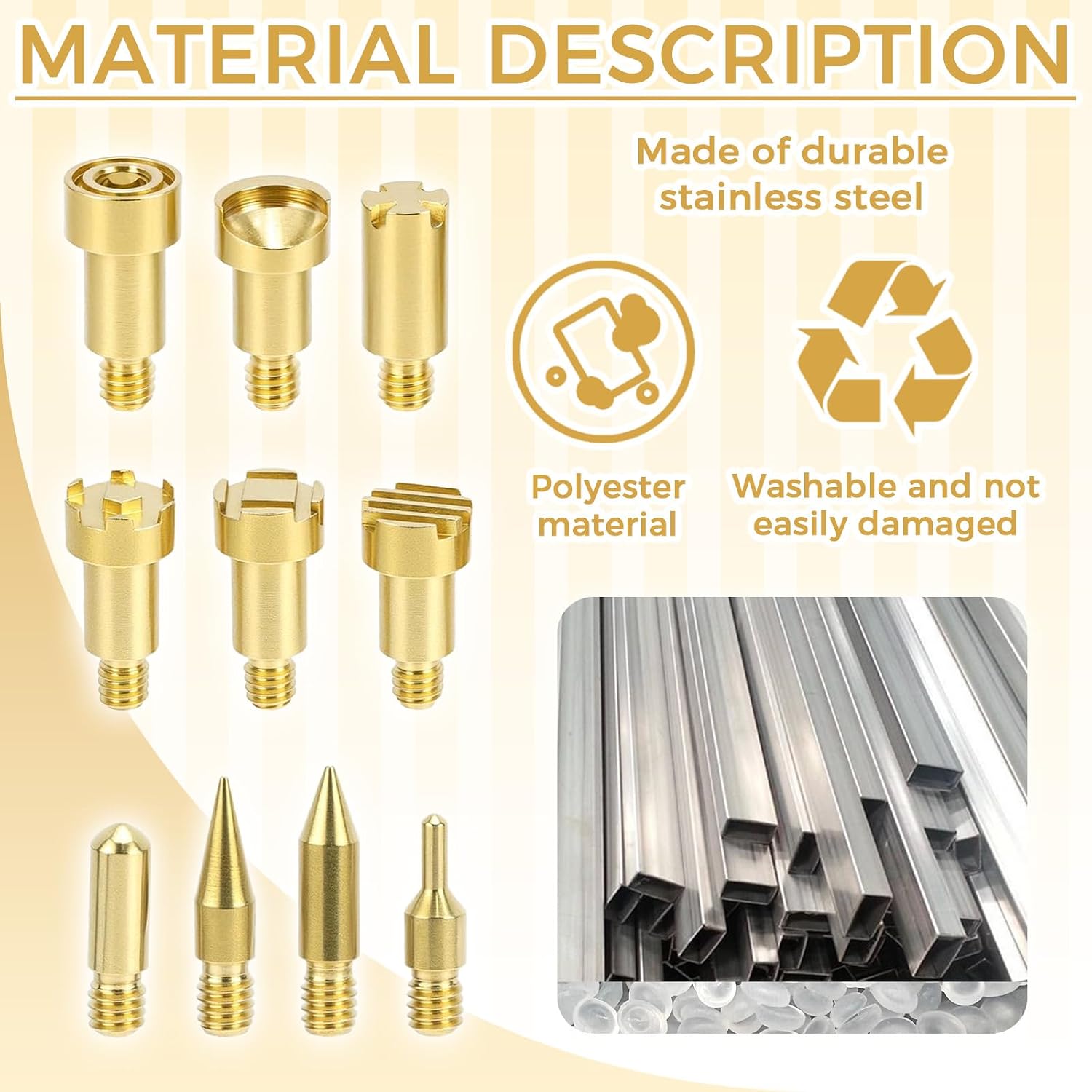 23PCS Wood Pyrography Burning Tips, Brass Stippling Tool Tip Set
