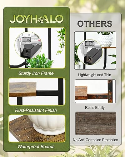 Miniatura 3 de joyhalo Soporte para plantas de interior con luces de crecimiento, 9 estantes de plantas de interior de 65 pulgadas de alto para múltiples plantas,