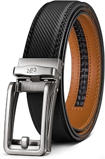 Belt for Boys, Leather Ratchet Click Belt For Boys Dress Casual Pants Oxfords 1.1"