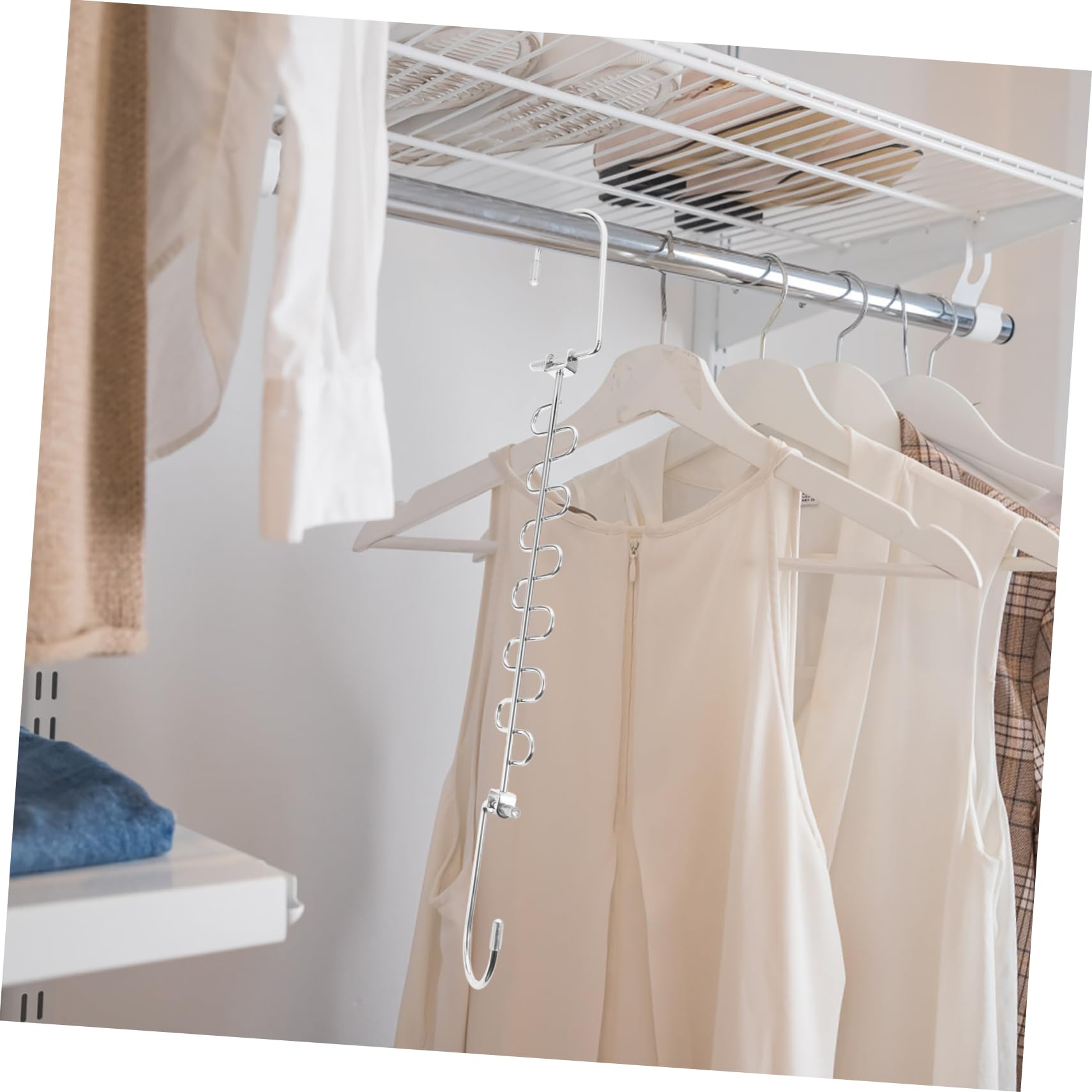 Appendiabiti Pieghevole Gancio Girevole 360° Multi-slot 8 Pezzi in Ferro | Design a Slot Chiusi, Salva Spazio Nell'armadio, Adatto per Dormitori e Camere da Letto
