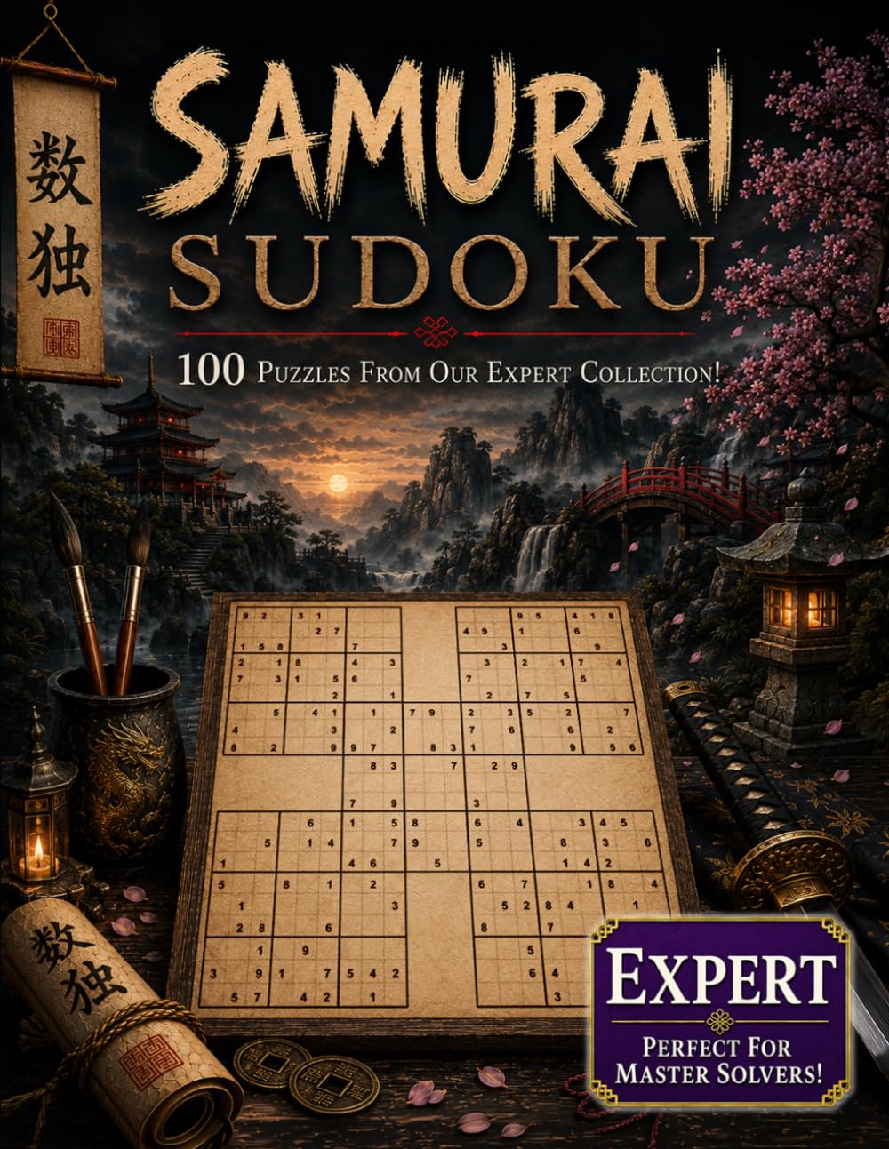 Samurai Sudoku - Expert Edition Puzzle Book: 500 Overlapping Sudoku Puzzles into 100 Samurai Puzzles, with Solutions | Sudoku Variant Puzzle Book (Samurai Sudoku - 2026 Edition)