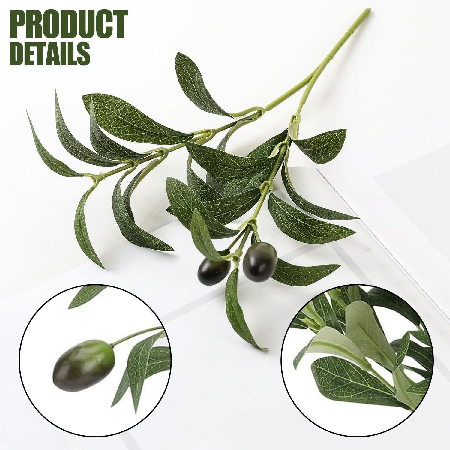 8 Pieces Of Simulated Olive Branches, Artificial Green Plants, Home Decoration, Party Decorations.