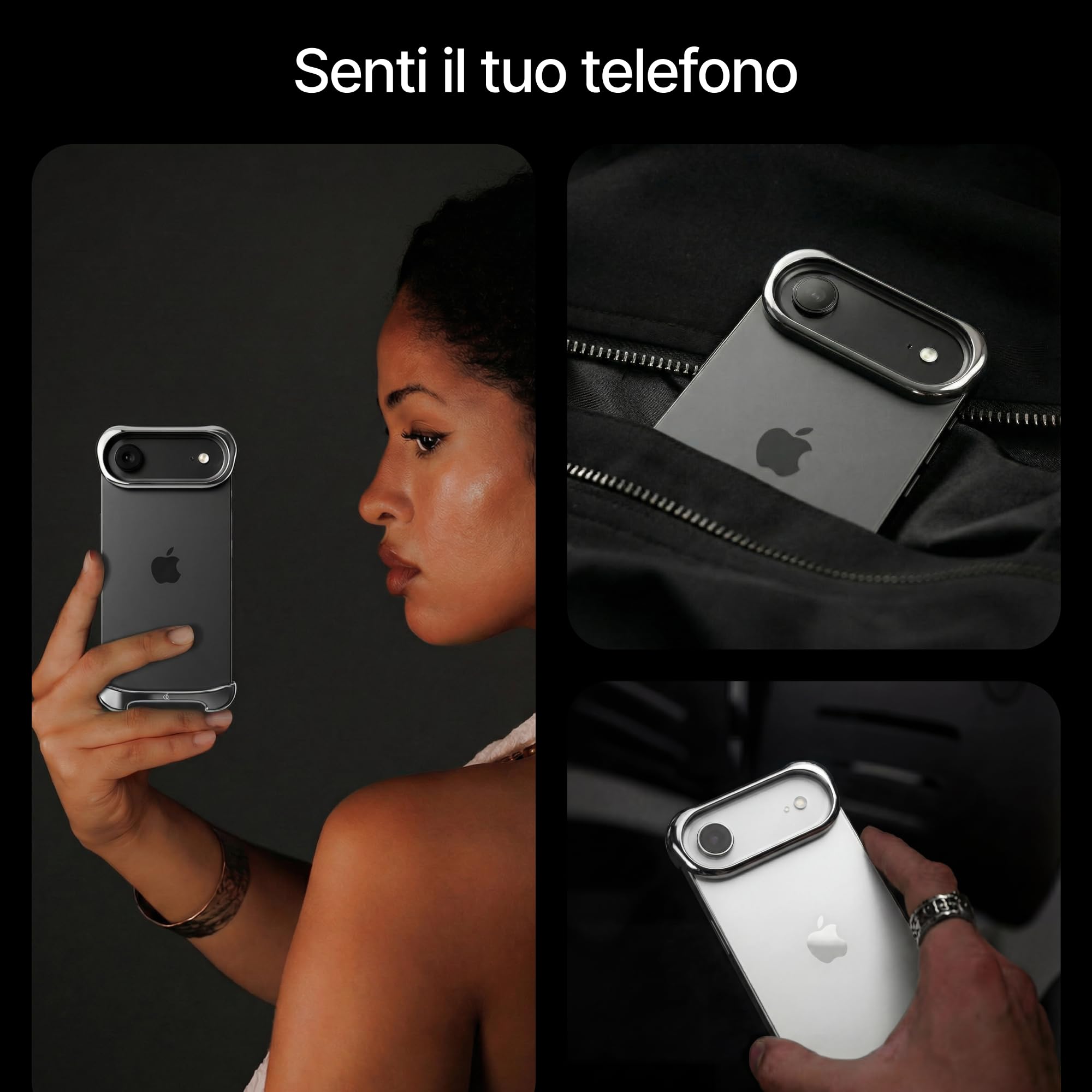 Arc Pulse Compatibile con iPhone Air Custodia (2025), Protezione Minimalista Antiurto, Guscio in Alluminio Aerospaziale + Inserti in Elastomero, Facile da Applicare 6,5”