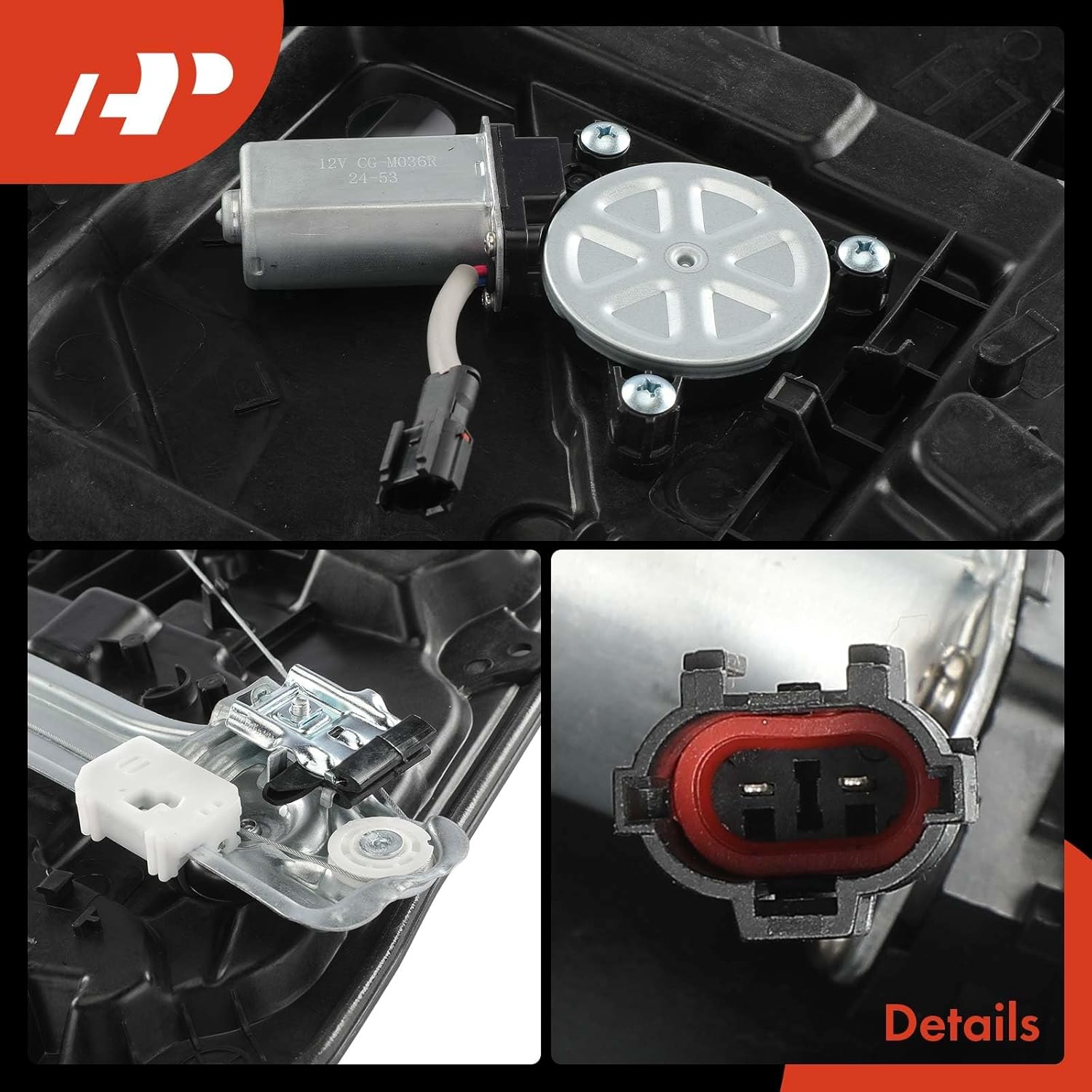 A-Premium Front Left Driver Side Power Window Regulator with 2-Pin Motor Compatible with Hyundai Sonata 2011 2012 2013 2014, Not 6-Pin Plug
