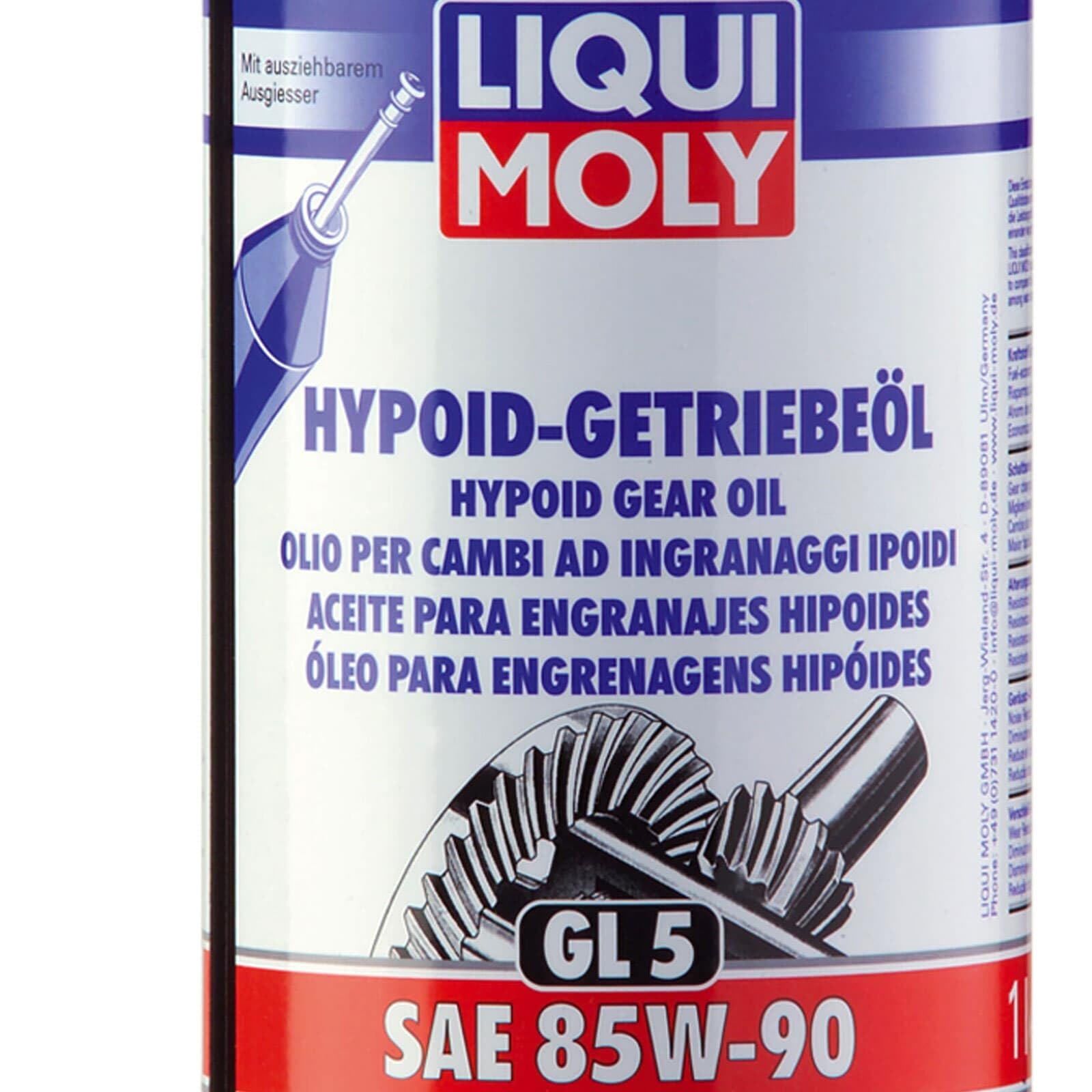 Liqui Moly 4x 1035 Achsgetriebeöl (4 x 1 L Kunstoffdose) | 4x 1035,LIQUI Moly Hypoid-Getriebeöl (GL5) 85W-90, Getriebeöl