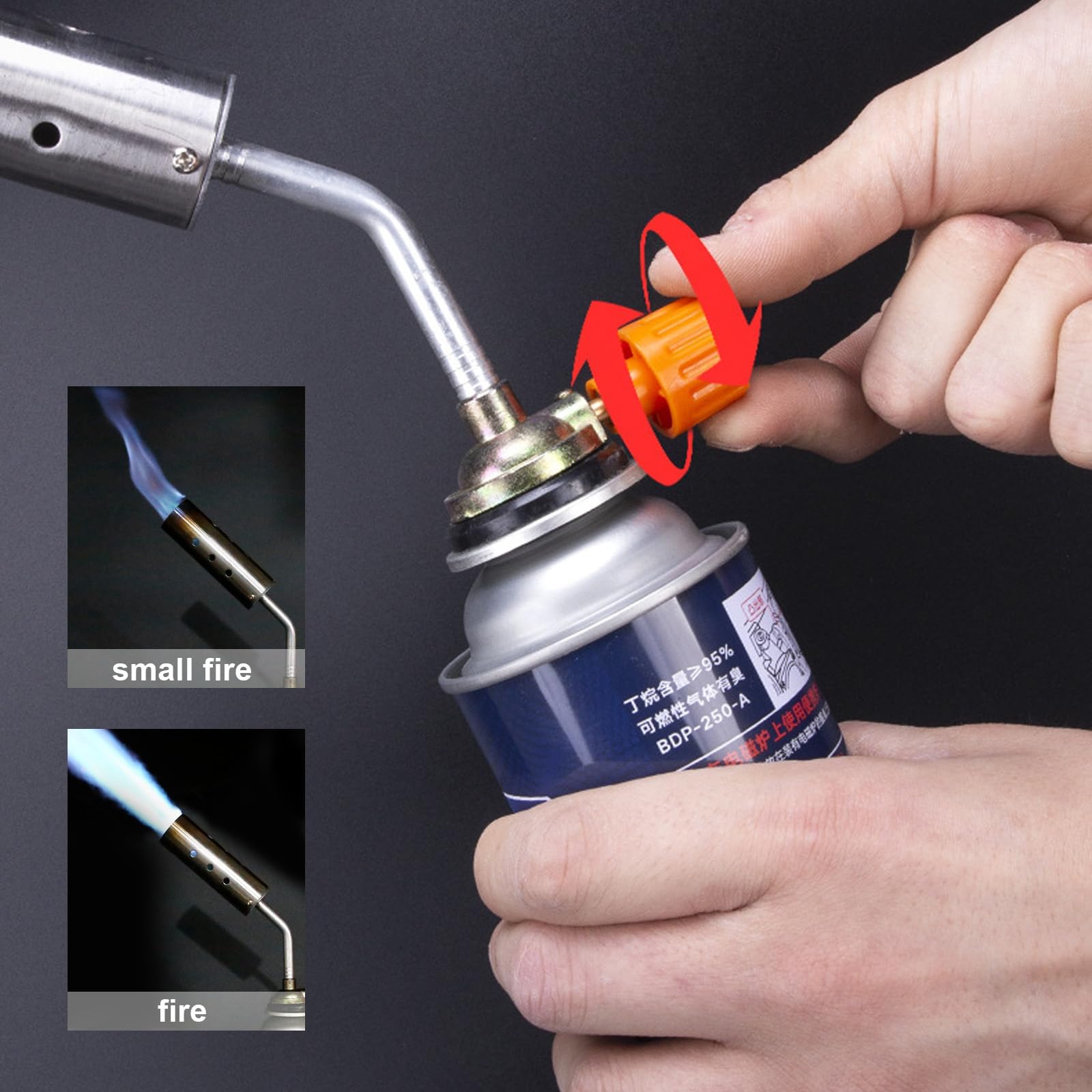 Soplete De Gas Butano Con Quemador De Acero Inoxidable - Antiviento, Para Deshierbe, Barbacoa, Derretir Nieve
