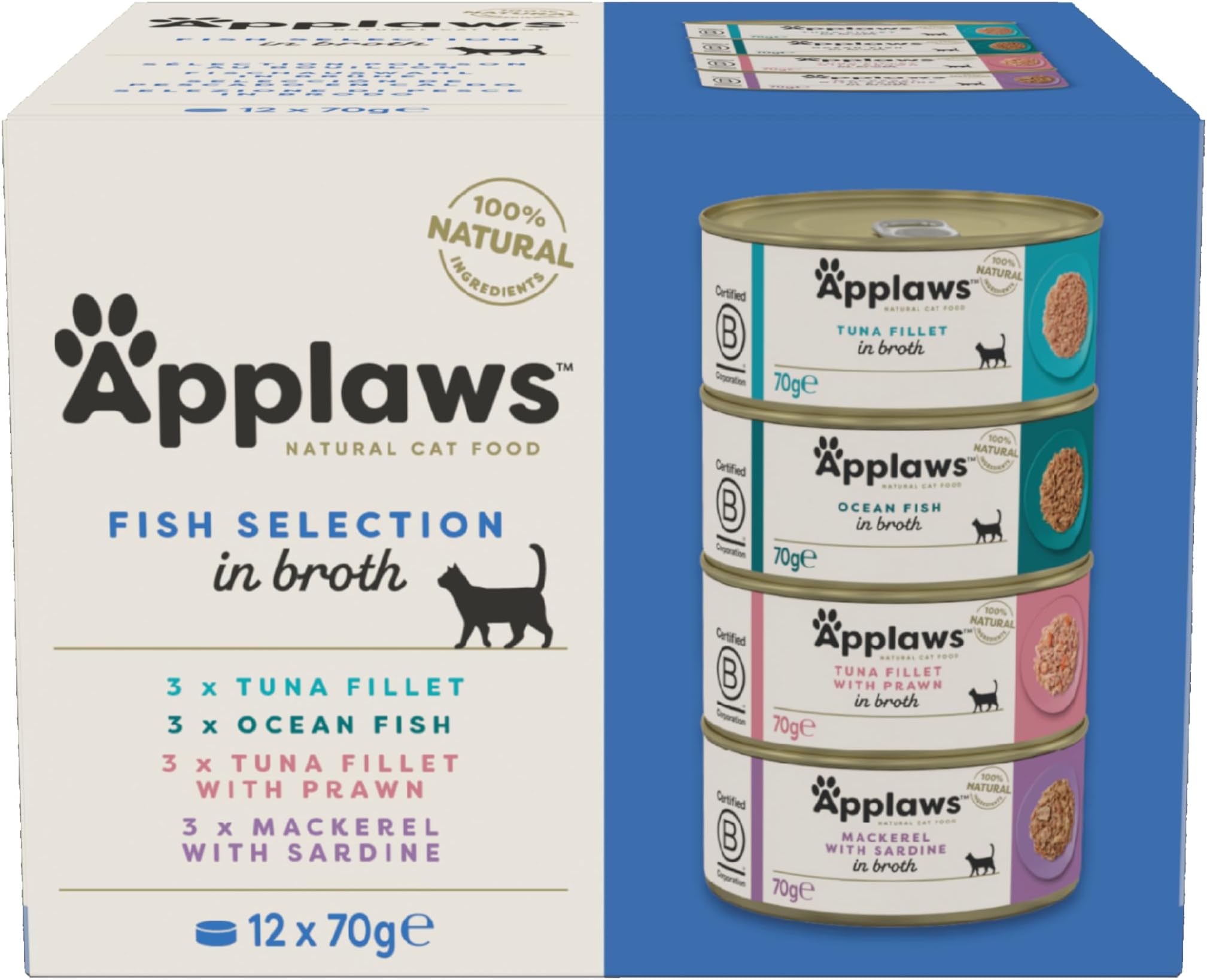 Applaws Fish Selection Cats Multipack Tins, 12 EA