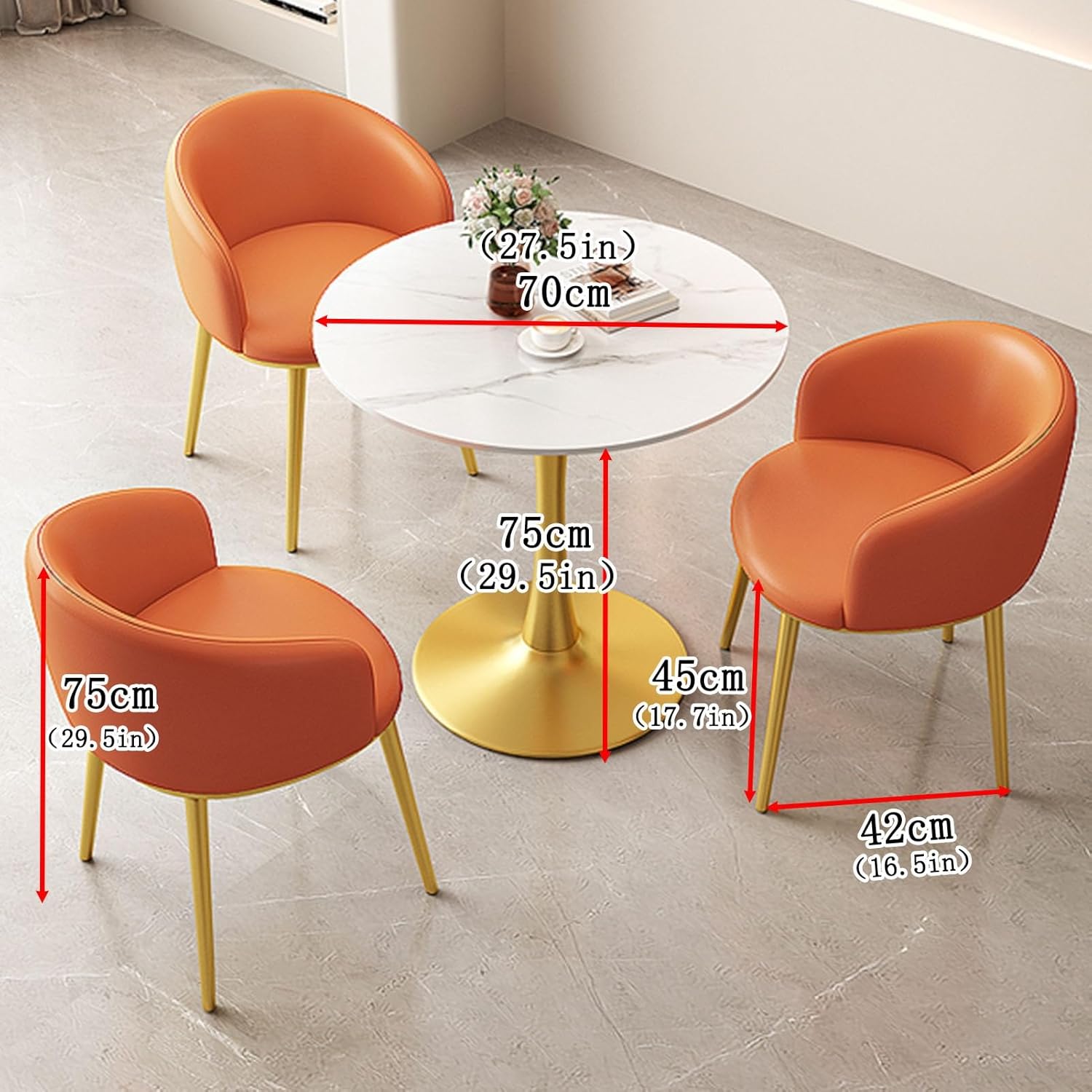 Office Reception Round Table, Small Office Reception Room Club Table and Chair Set, Negotiation Reception Tables and Chairs, Simple Save Space(Light Gray)