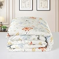 Vista 26 de Maxfeel 1 funda de edredón de seda de seda, funda de edredón, 100% seda de morera con estampado floral, seda Charmuse, Multiclolr Queen Cal.King, #08