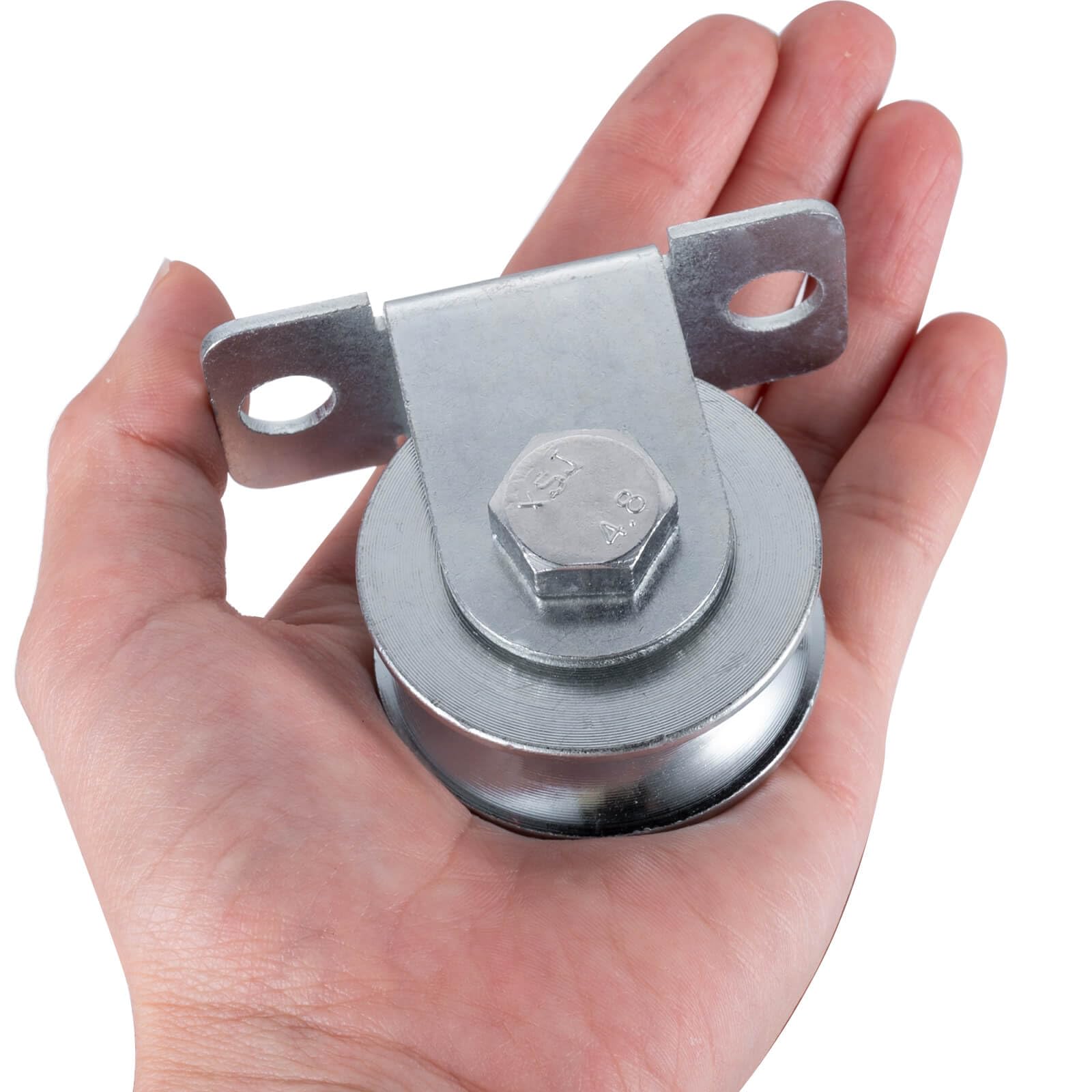 Lot de 2 poulies de 48 mm - Câble en acier avec 2 roulements à billes - Poulie pour câble en acier de 10 mm - Charge maximale : 200 kg