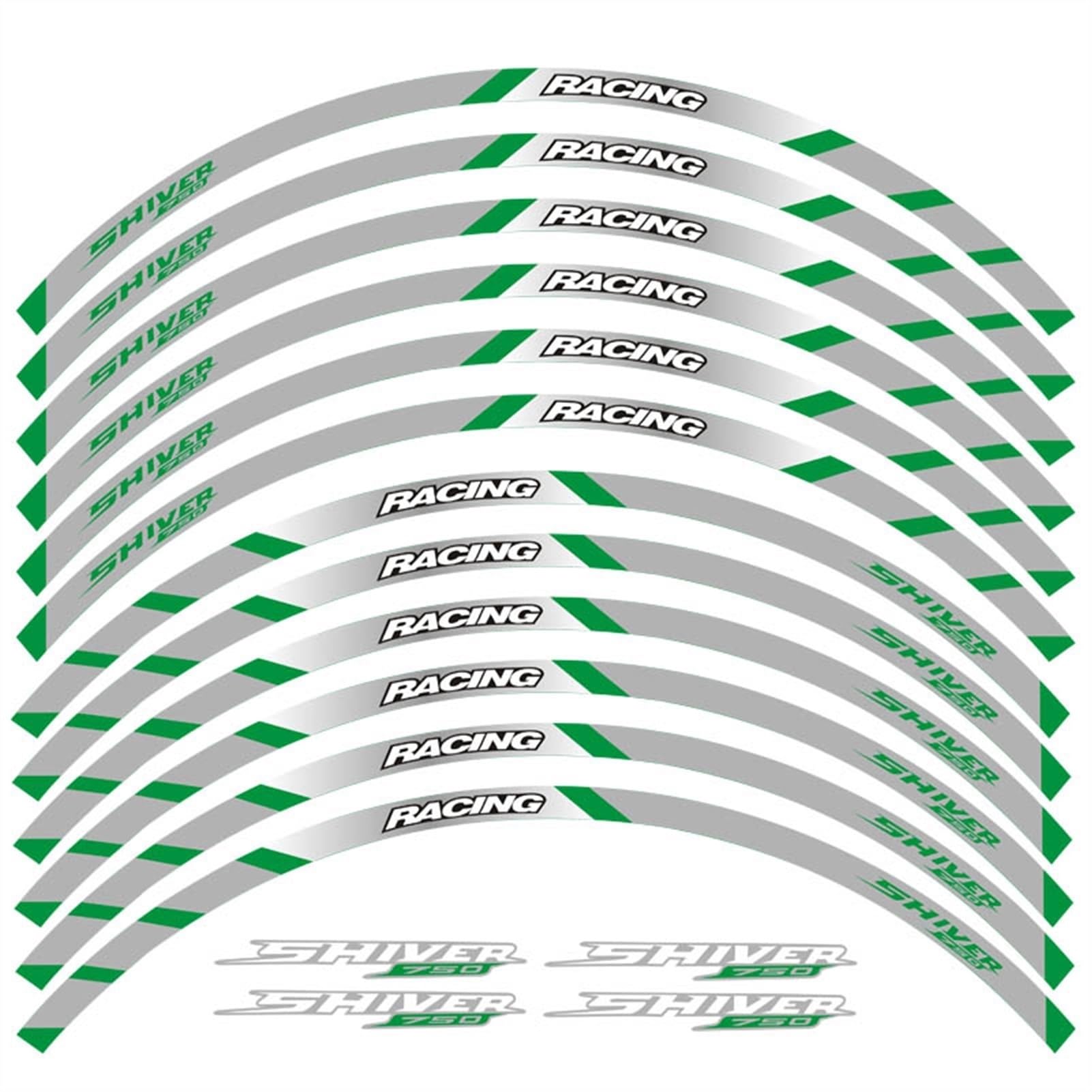 Motorcycle Wheel Sticker Tire Reflective Stripes Stickers Rim Decal for Aprilia Shiver 750(Color7)