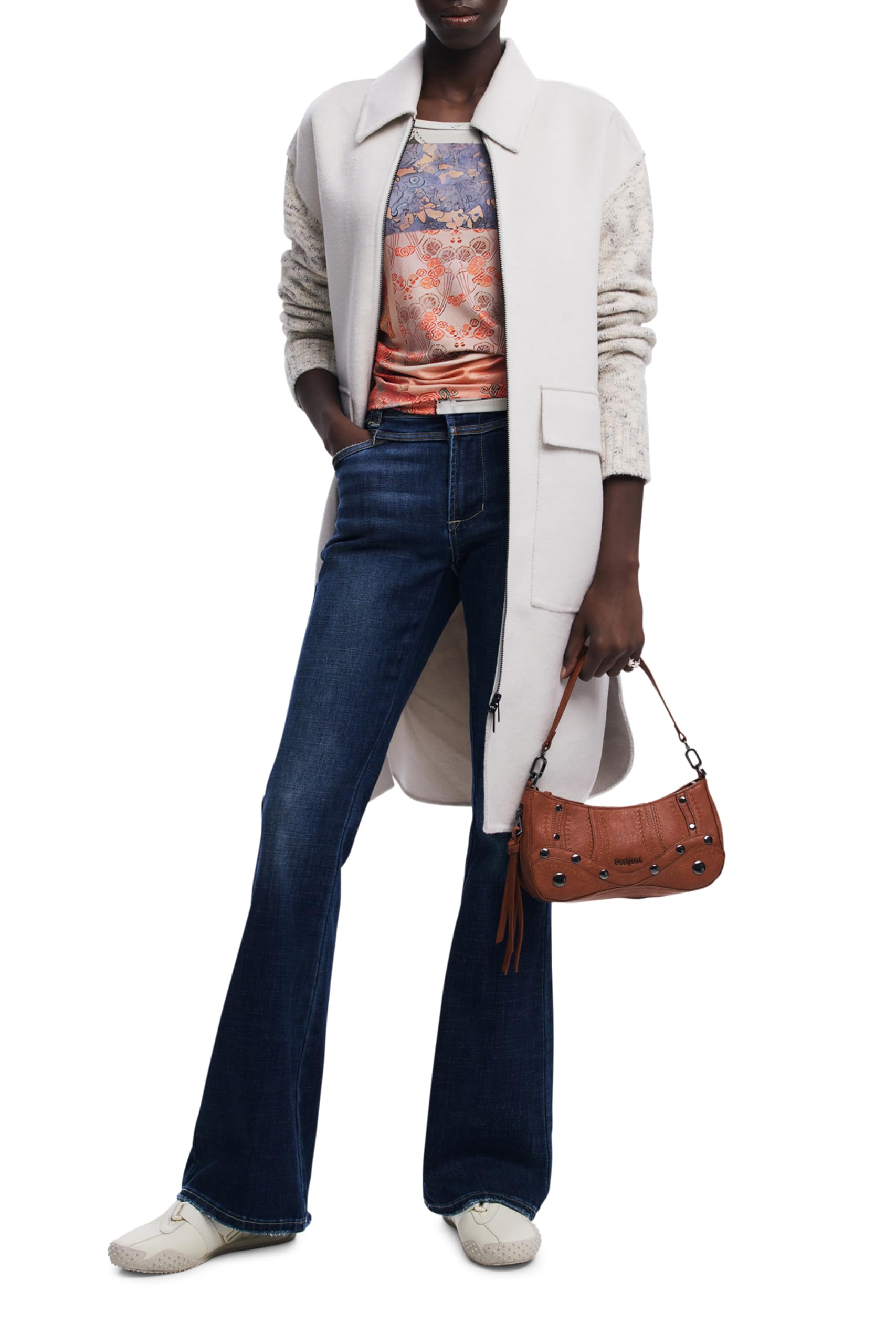 Desigual borsa a tracolla Alsacia Embro Patch Crossbody Bag Camel marrone