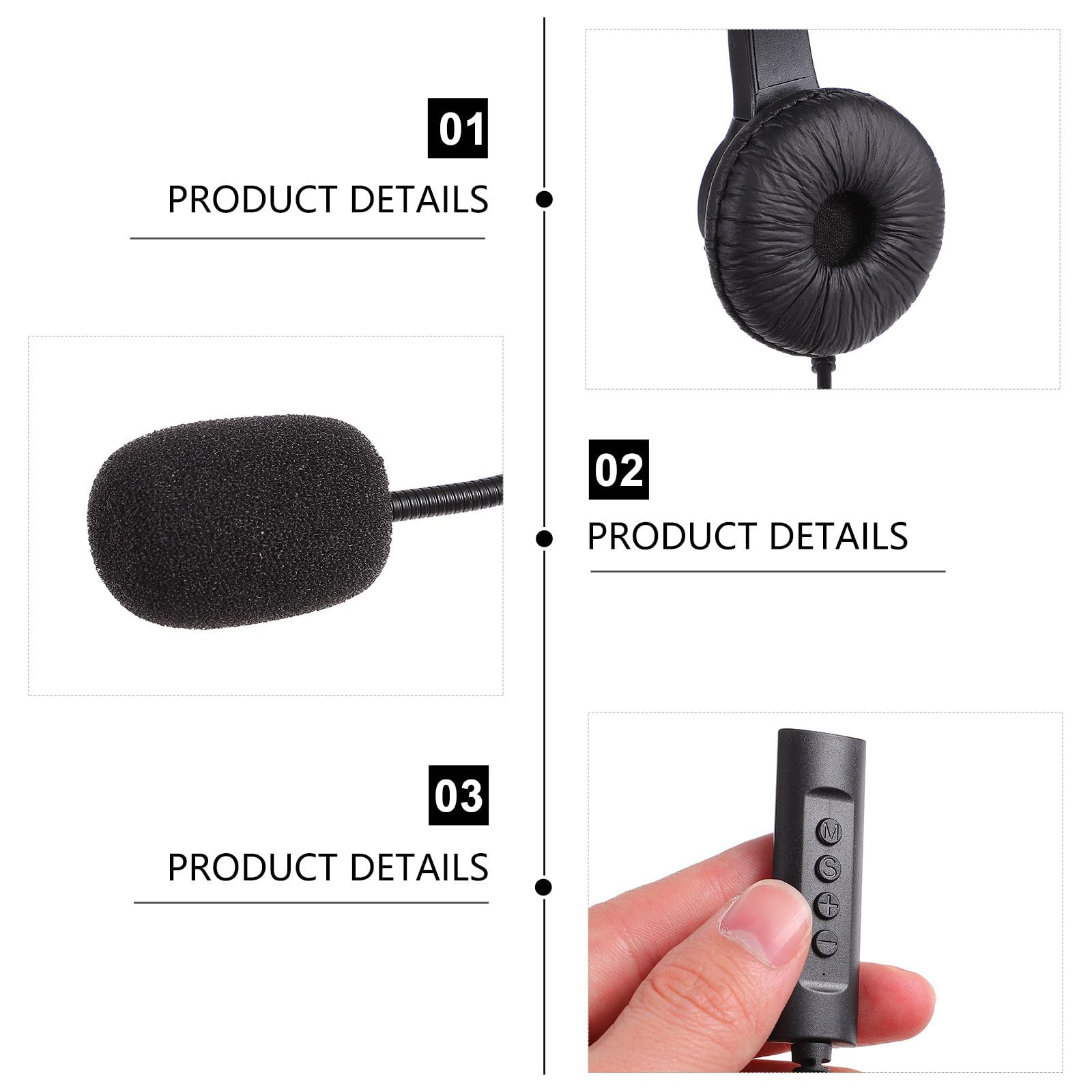 Auriculares USB Micrófono Giratorio y Orejeras Transpirables, Material Abs y PU, Diseño Cómodo para Oficina, Juegos y Llamadas Profesionales