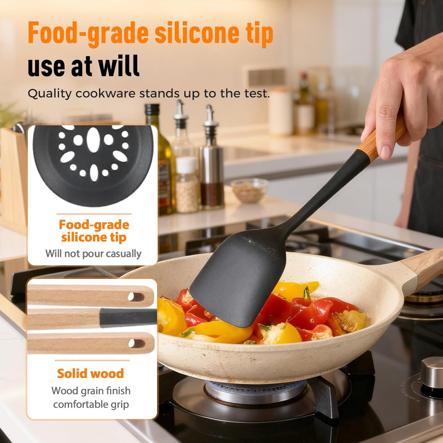 Multifunction Spatula Cooking Spoon, 2025 New Silicone Nonstick Pan Cooking Spoon, Matte Kitchen Silicone Utensil for Cooking Serving Stirring Scooping Scraping (White 13sets)